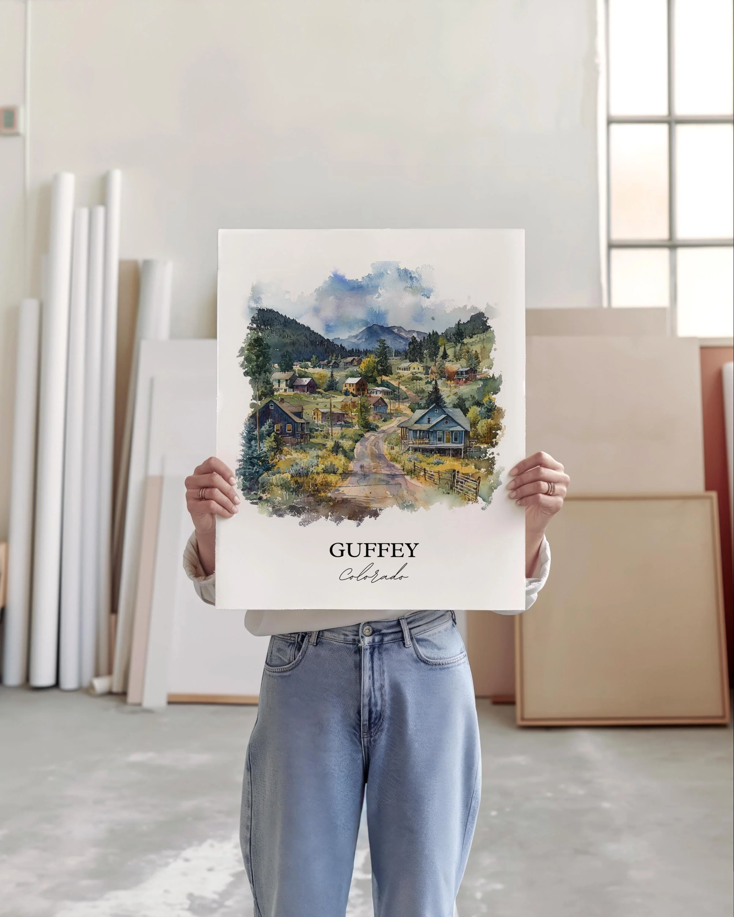 Guffey, Colorado, USA – Watercolor Art Print - Image 5