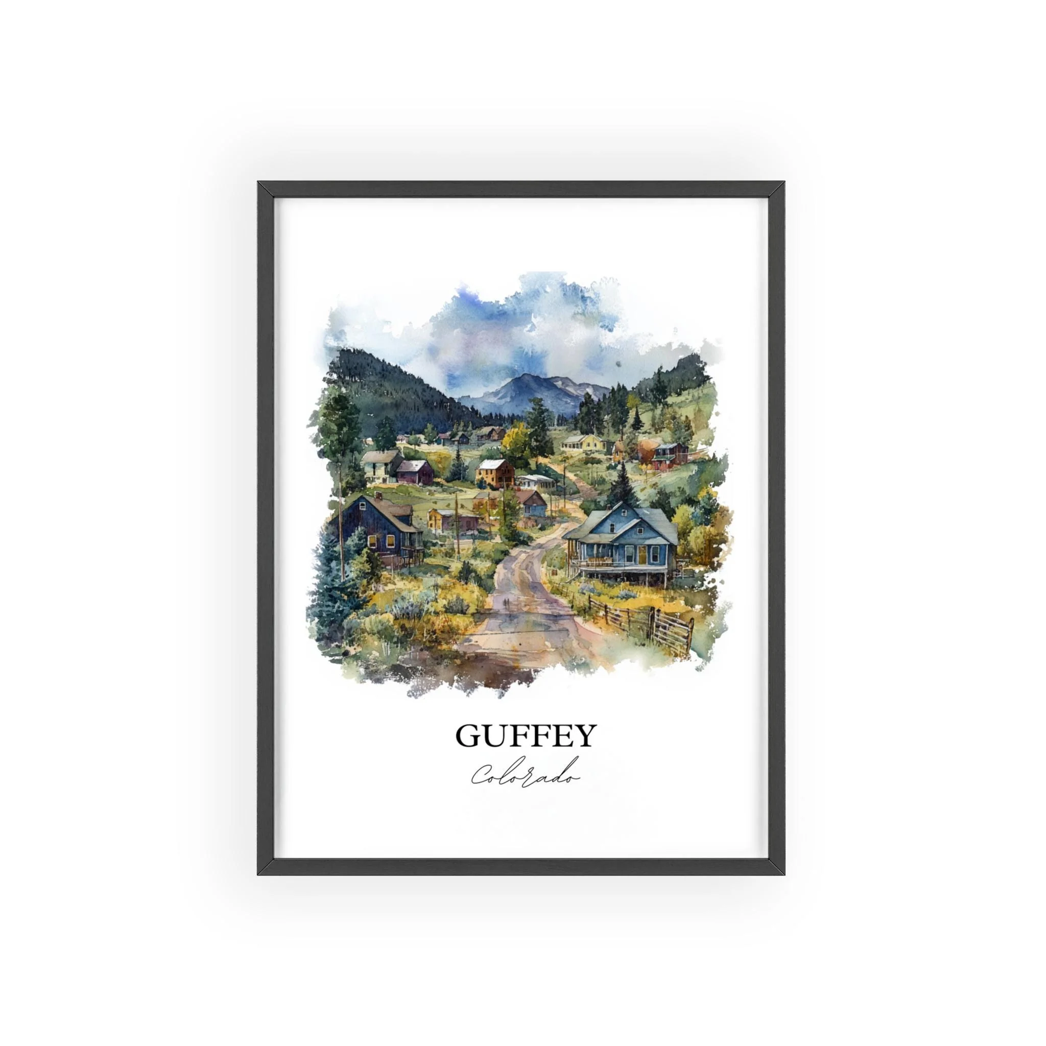 Guffey, Colorado, USA – Watercolor Art Print - Image 7