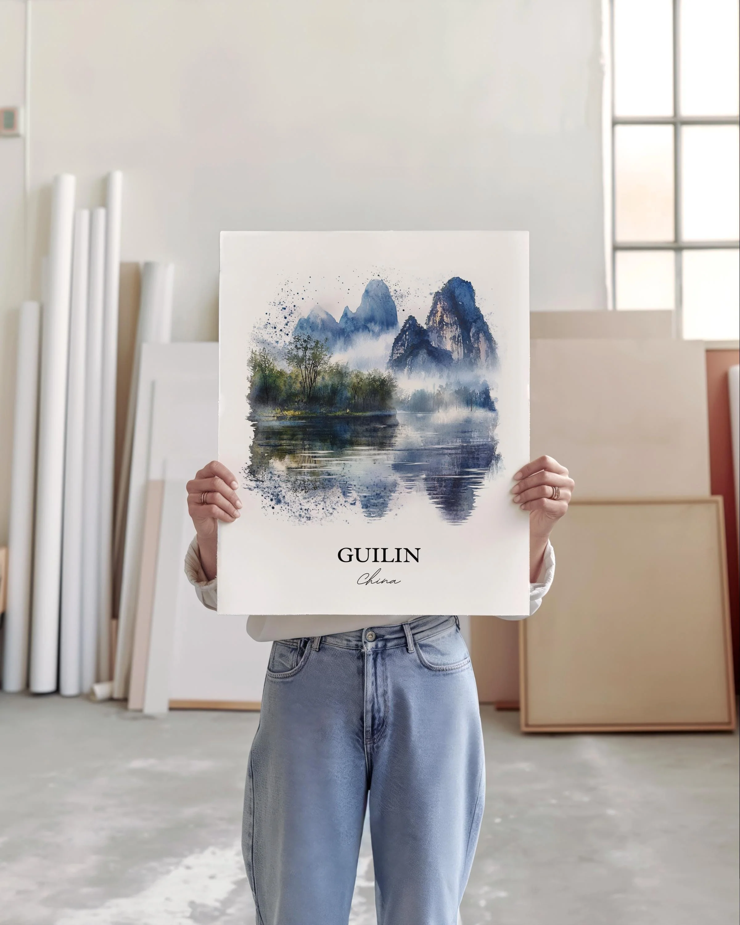 Guilin, China – Watercolor Art Print - Image 4