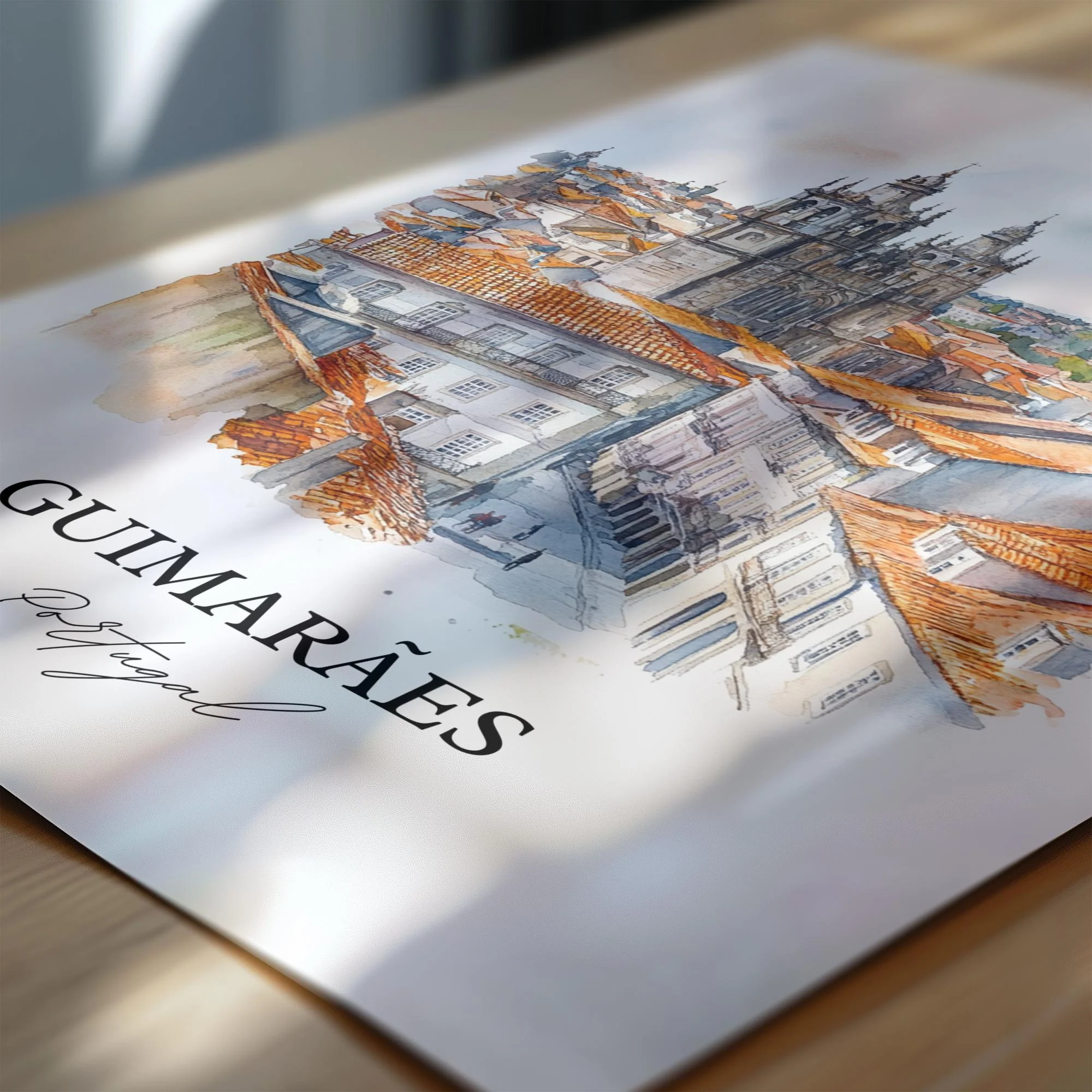 Guimaraes, Portugal – Watercolor Art Print - Image 2