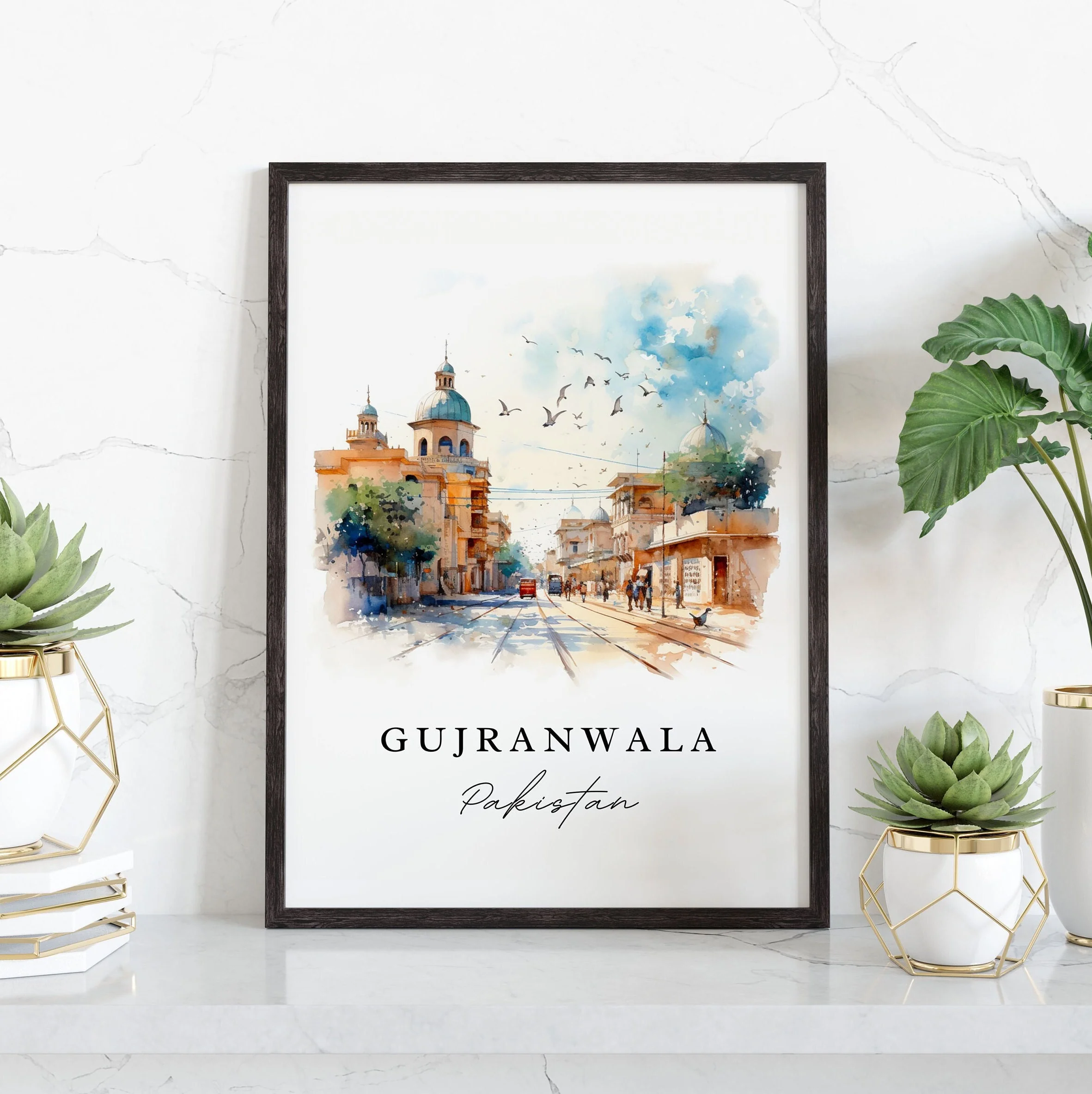 Gujranwala, Pakistan – Watercolor Art Print - Image 5