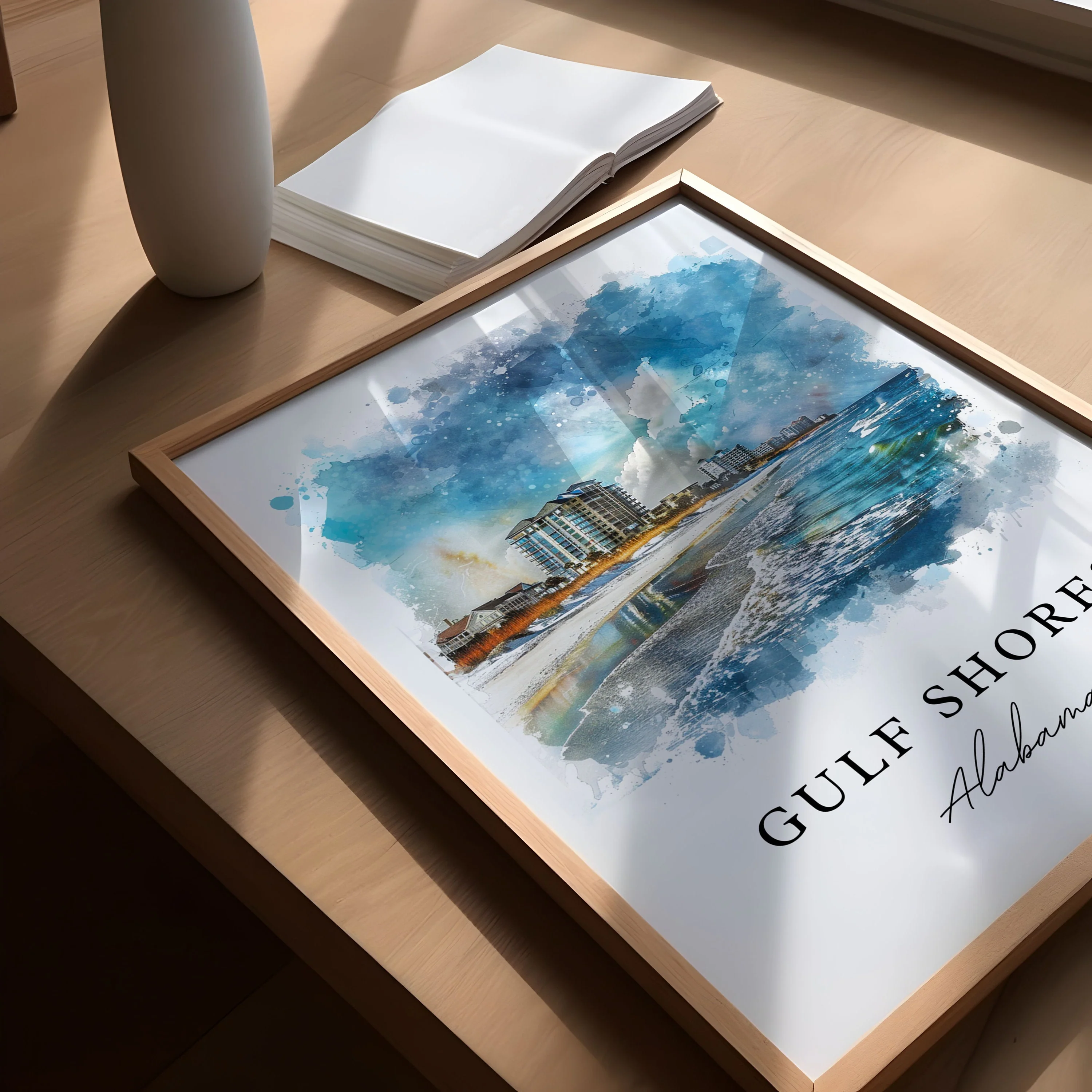 Gulf Shores, Alabama – Watercolor Art Print - Image 3