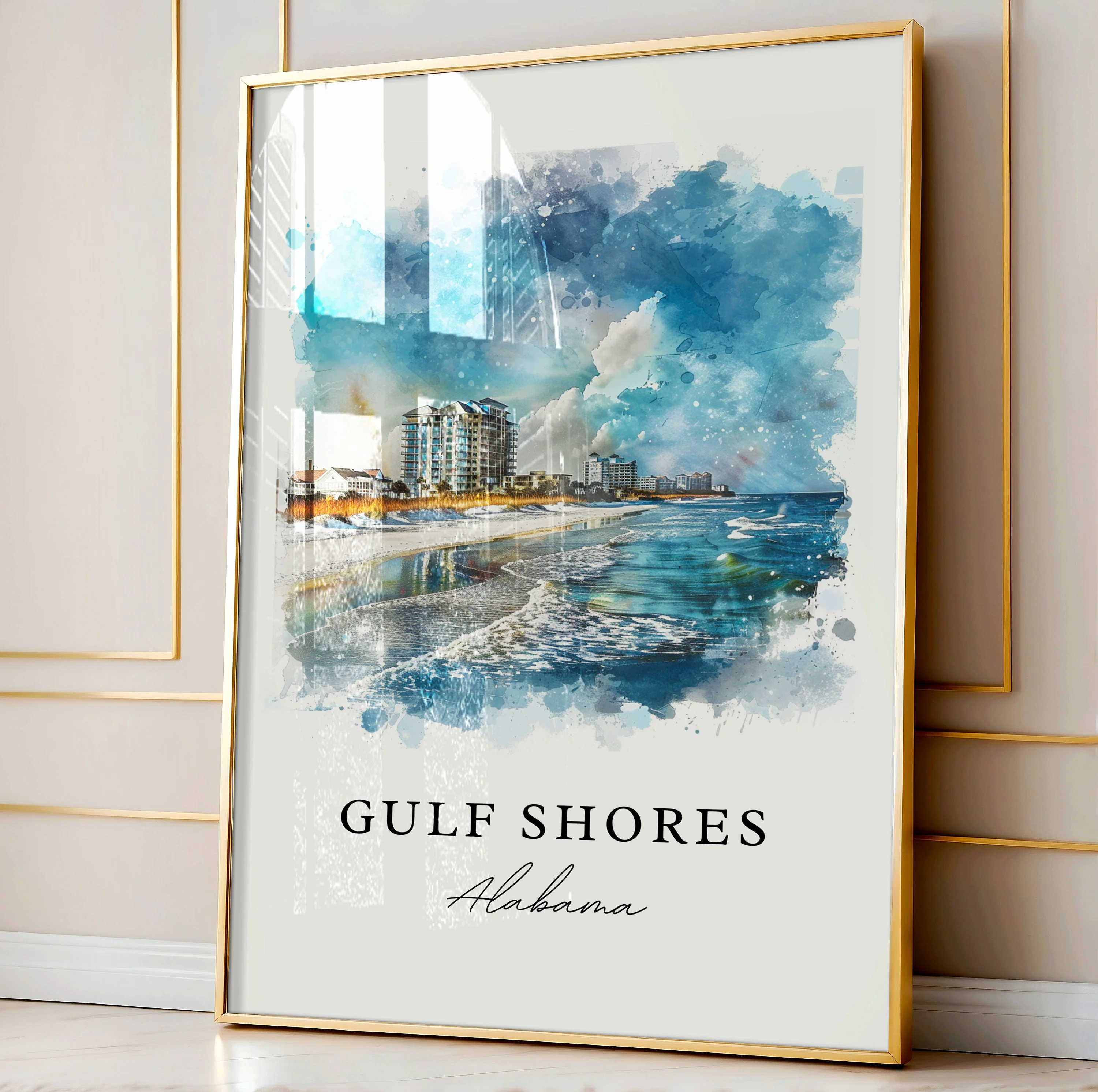 Gulf Shores, Alabama – Watercolor Art Print - Image 4