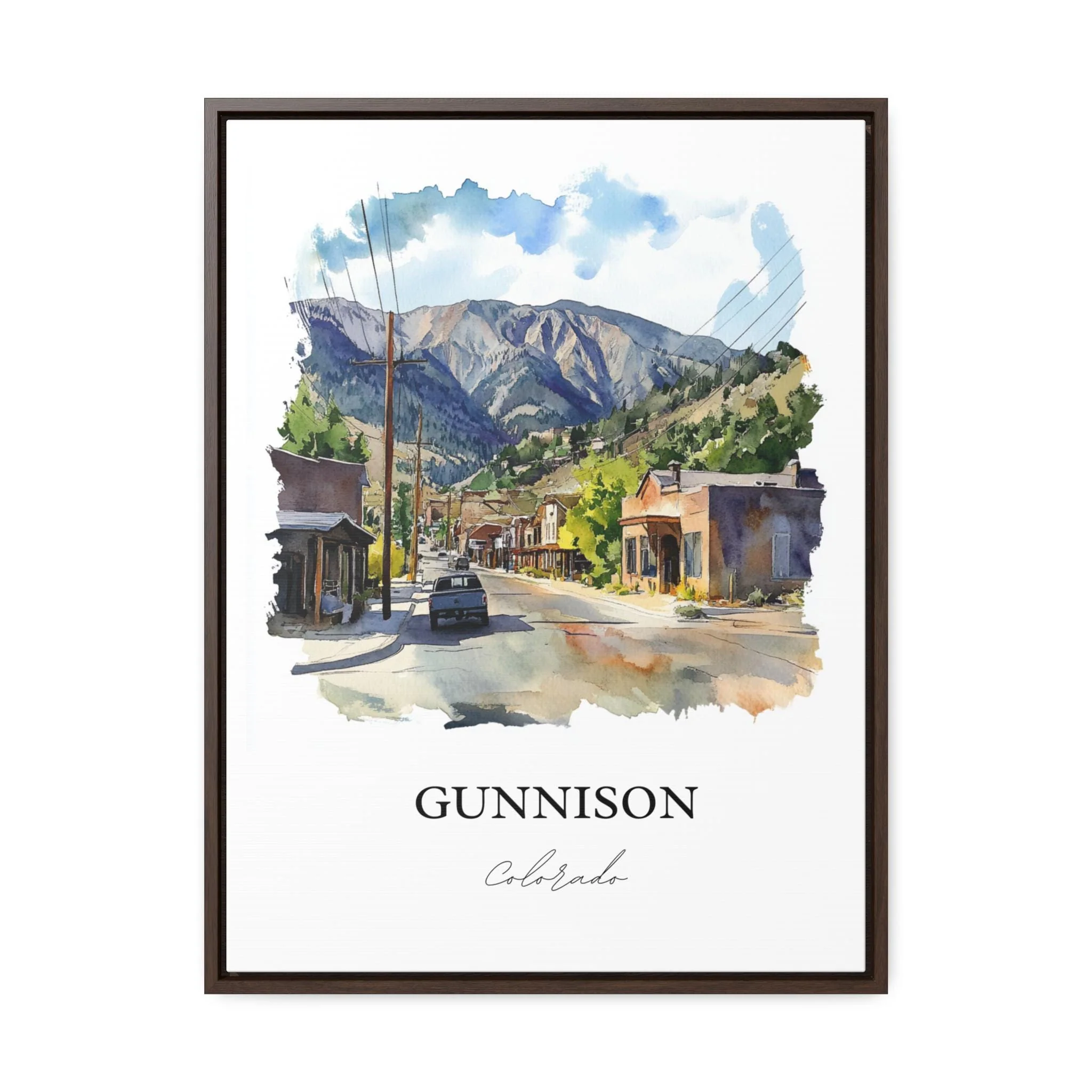 Gunnison, Colorado, USA – Watercolor Art Print Tenderfoot Mountain - Image 7