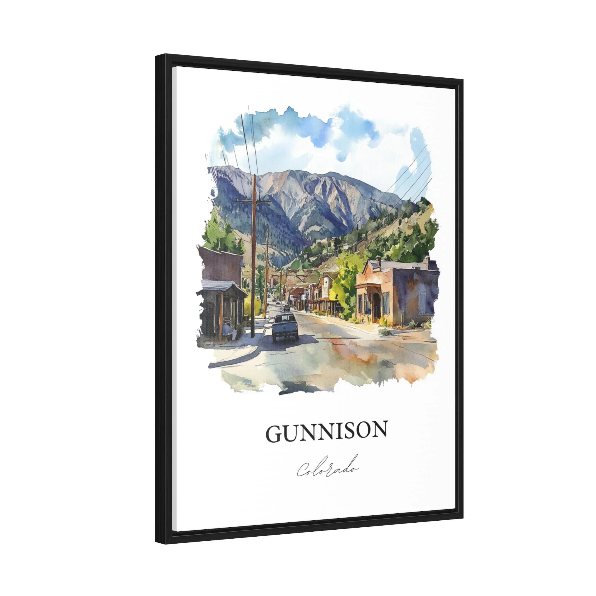 Gunnison, Colorado, USA – Watercolor Art Print Tenderfoot Mountain - Image 8