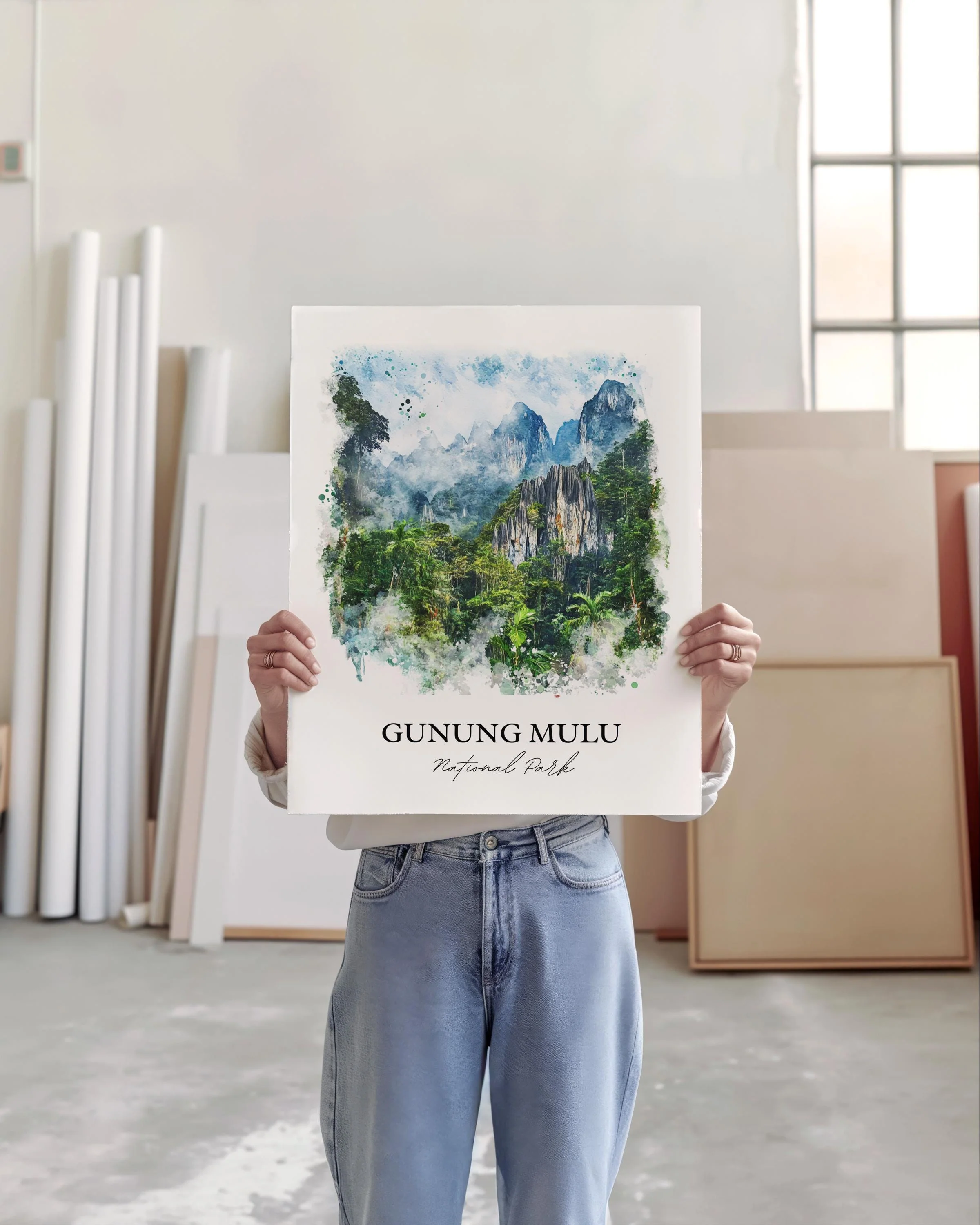 Gunung Mulu National Park, Malaysia – Watercolor Art Print - Image 3
