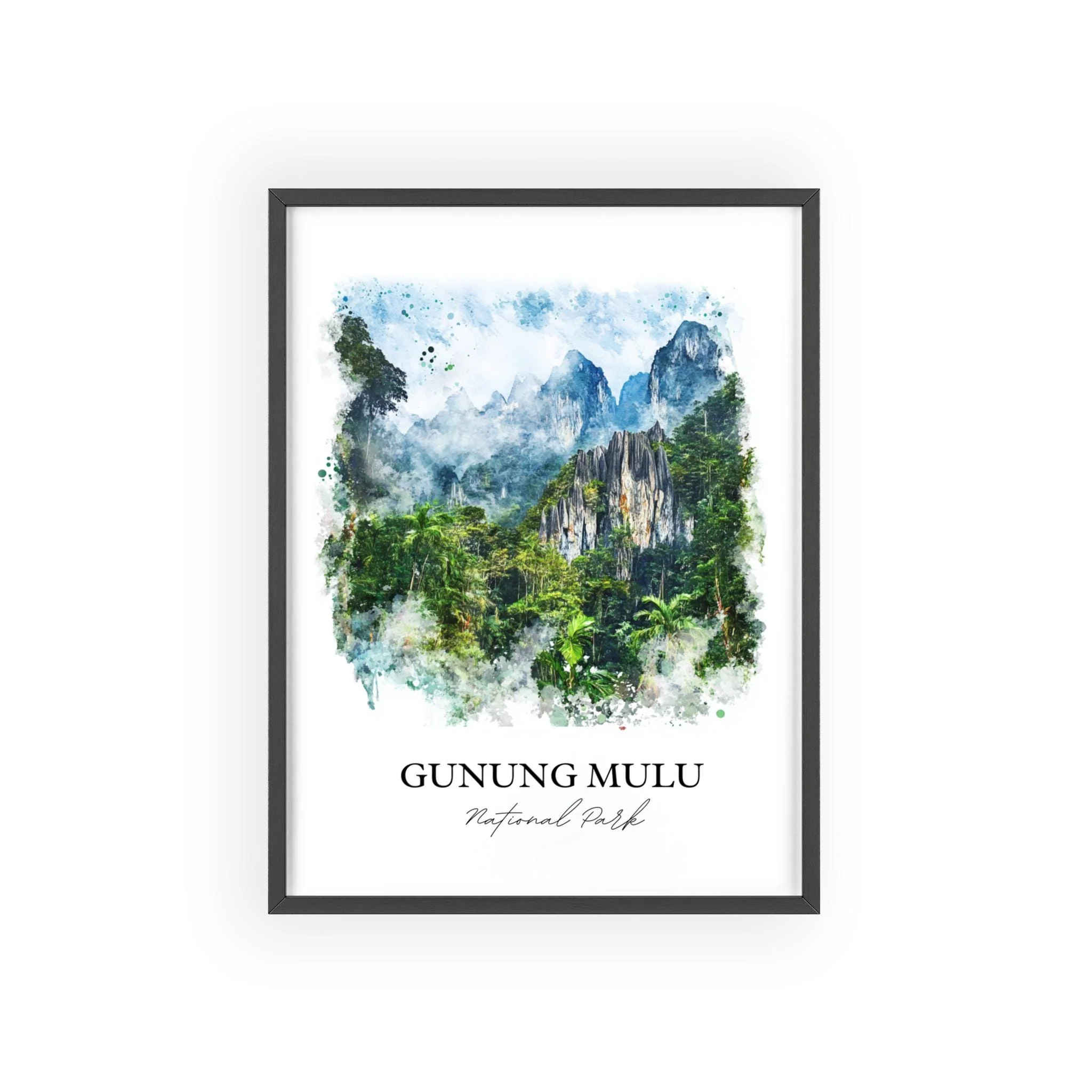 Gunung Mulu National Park, Malaysia – Watercolor Art Print - Image 7