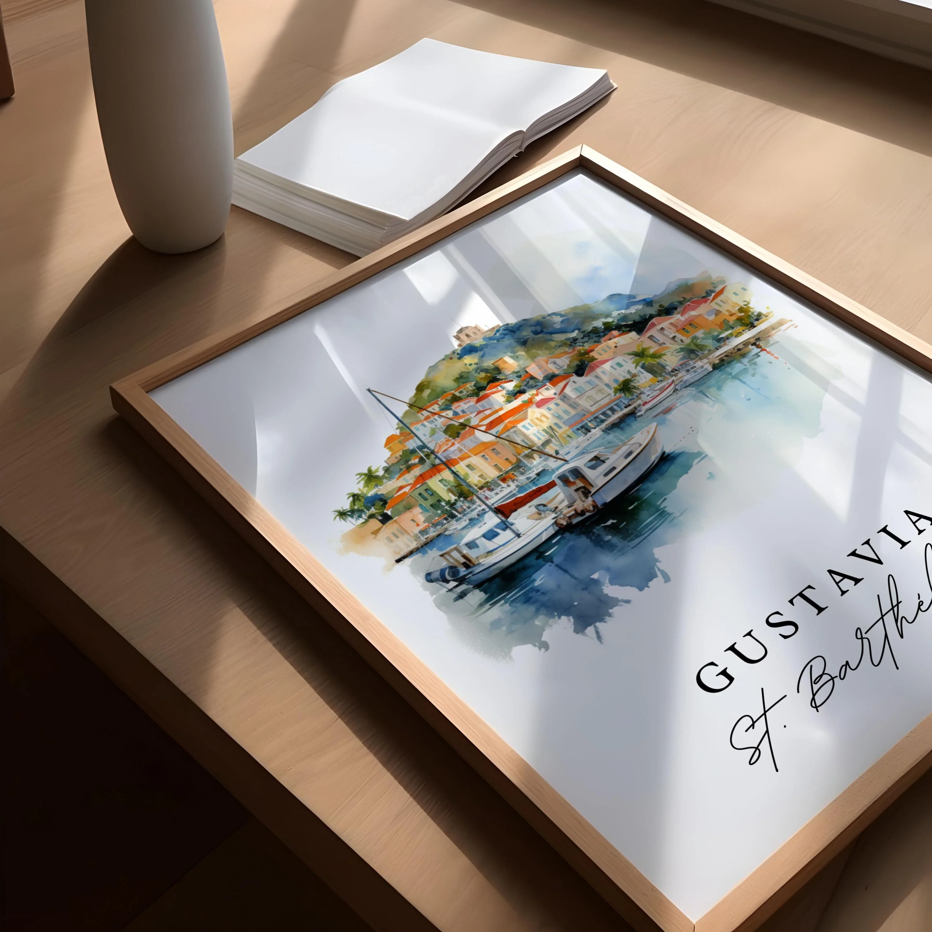 Gustavia, St. Barthélemy – Watercolor Art Print - Image 3