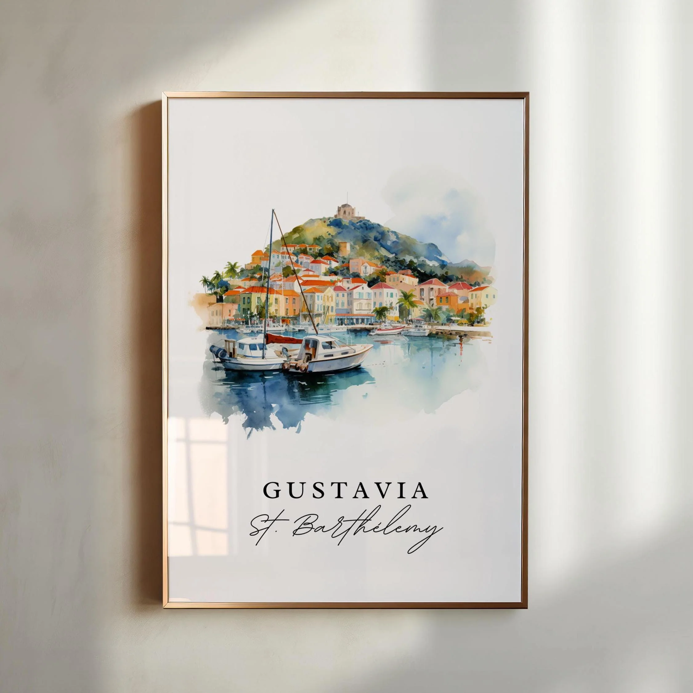 Gustavia, St. Barthélemy – Watercolor Art Print - Image 4