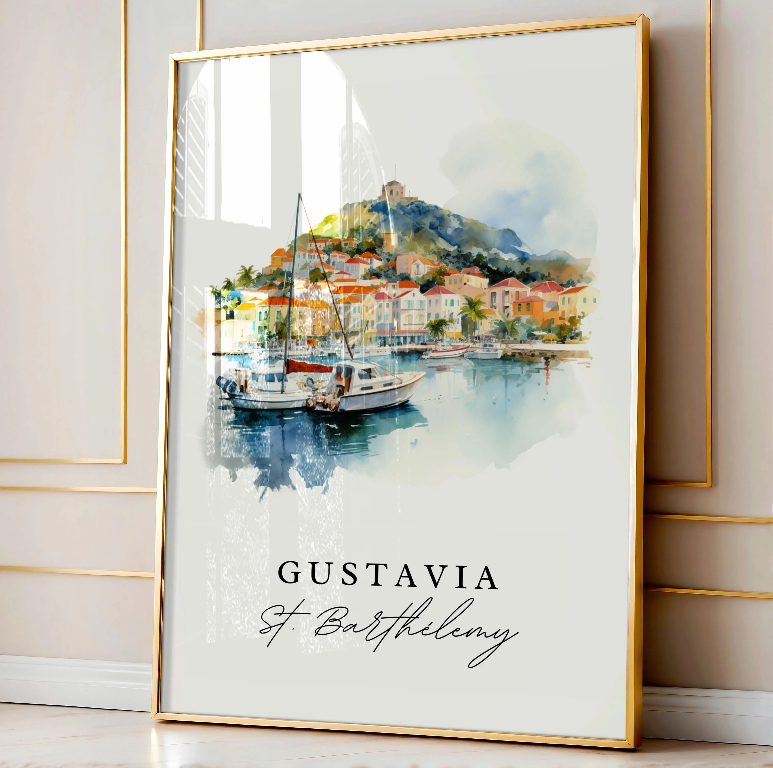 Gustavia, St. Barthélemy – Watercolor Art Print - Image 5