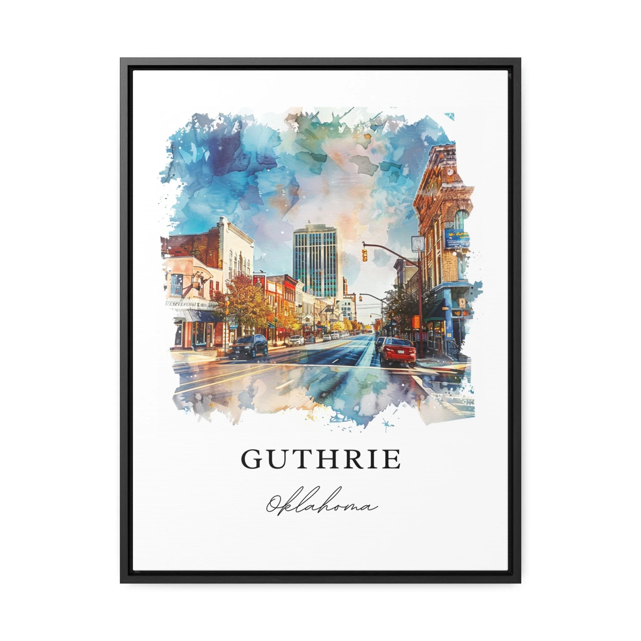 Guthrie, Oklahoma, Oklahoma – Watercolor Art Print - Image 5