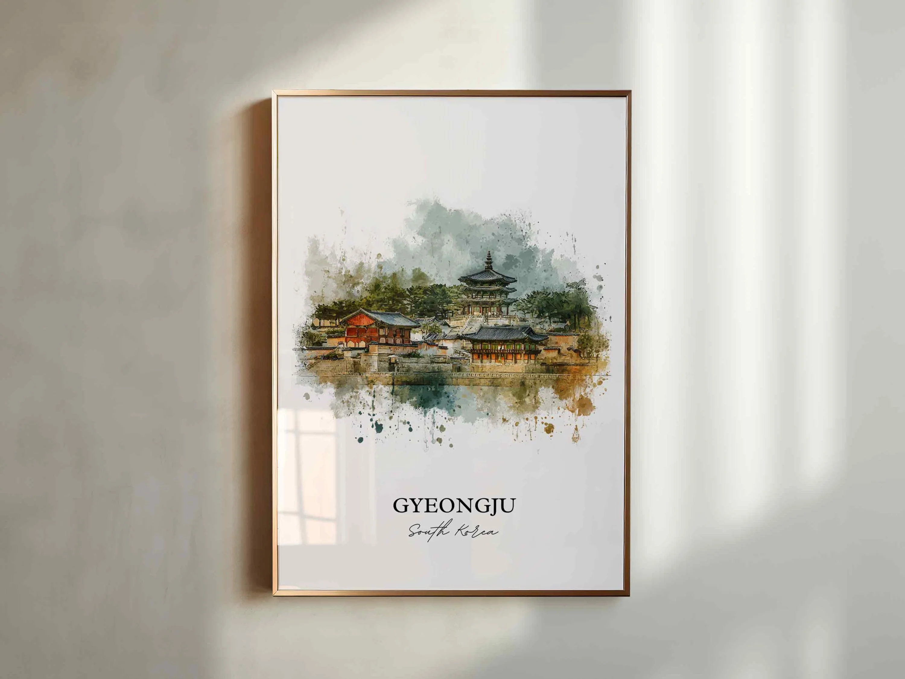 Gyeongju, South Korea – Watercolor Art Print - Image 3