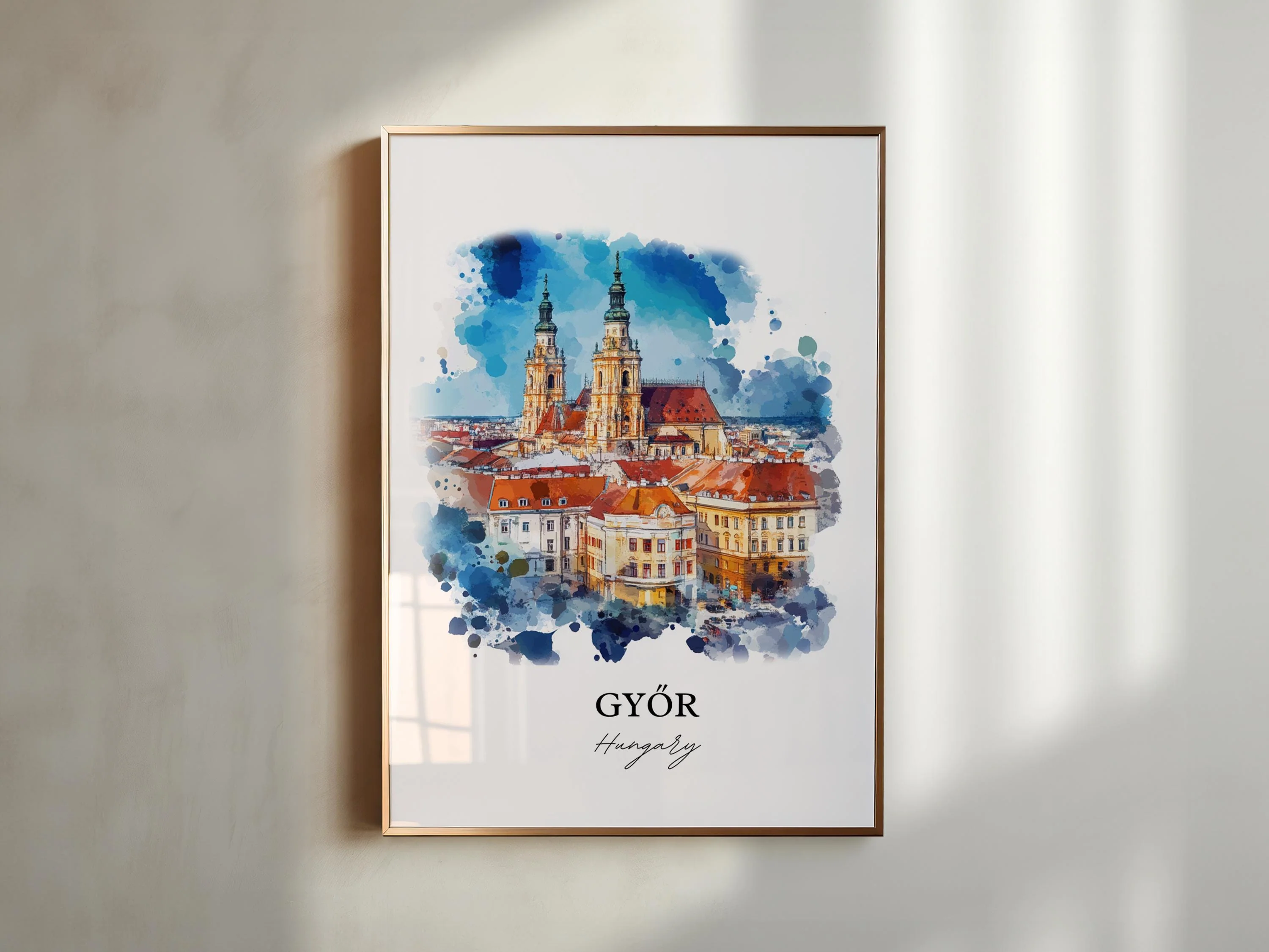 Gyor, Hungary – Watercolor Art Print - Image 4