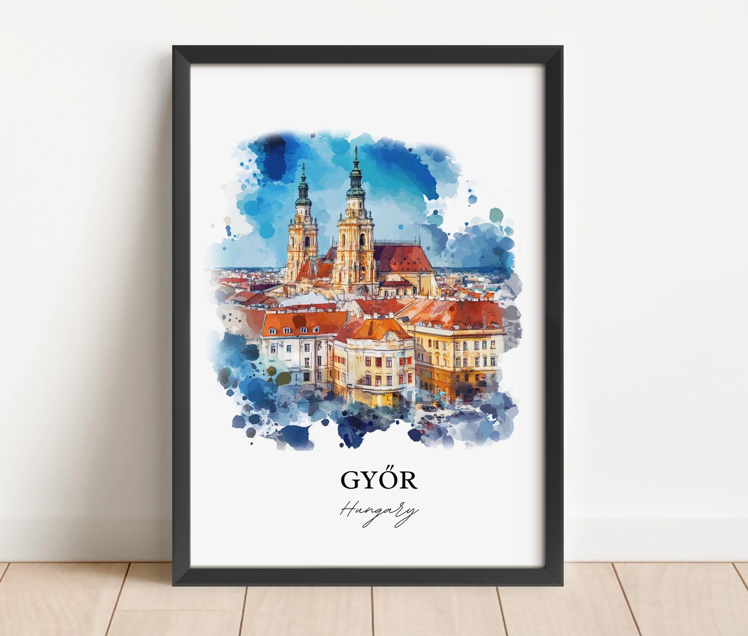 Gyor, Hungary – Watercolor Art Print - Image 5