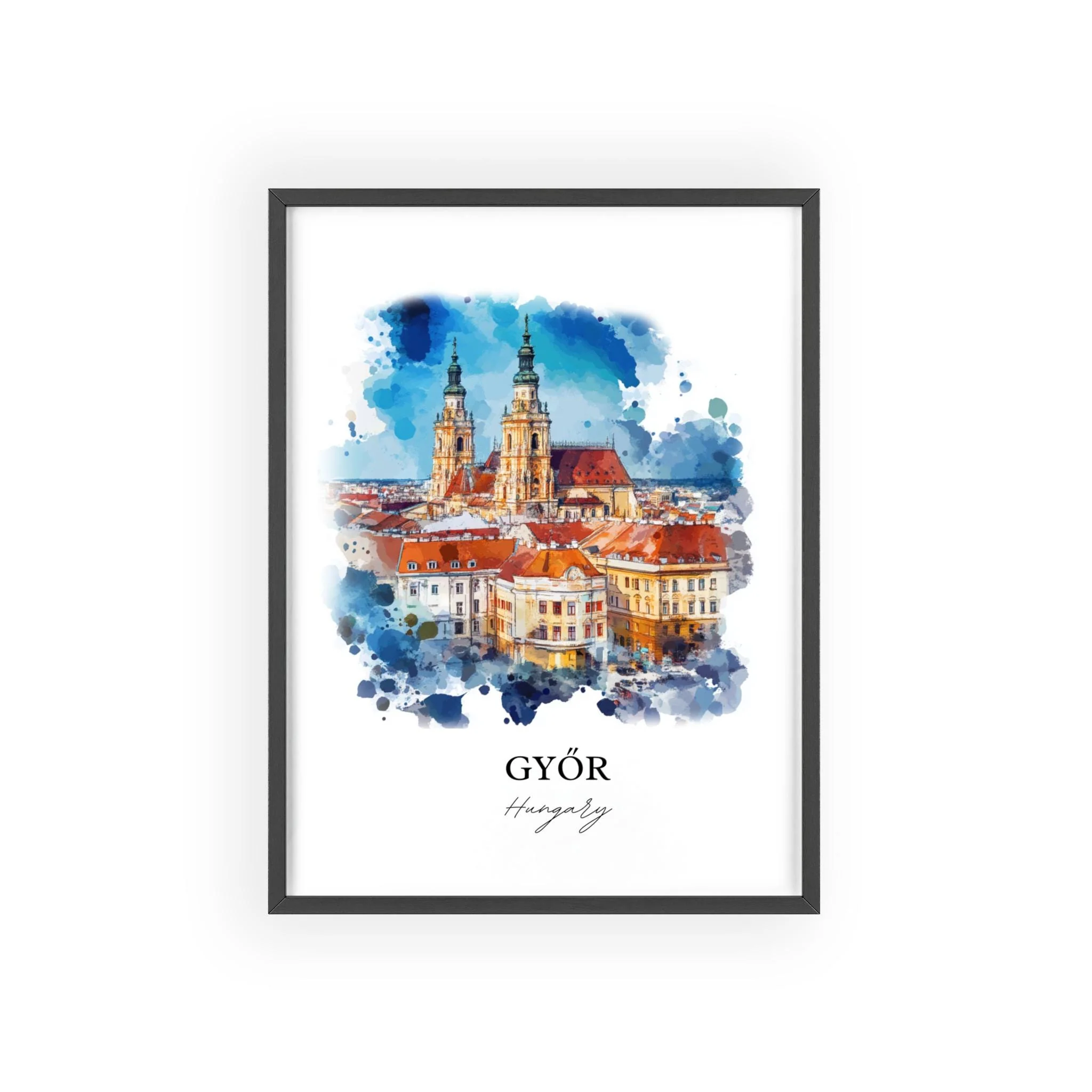 Gyor, Hungary – Watercolor Art Print - Image 7