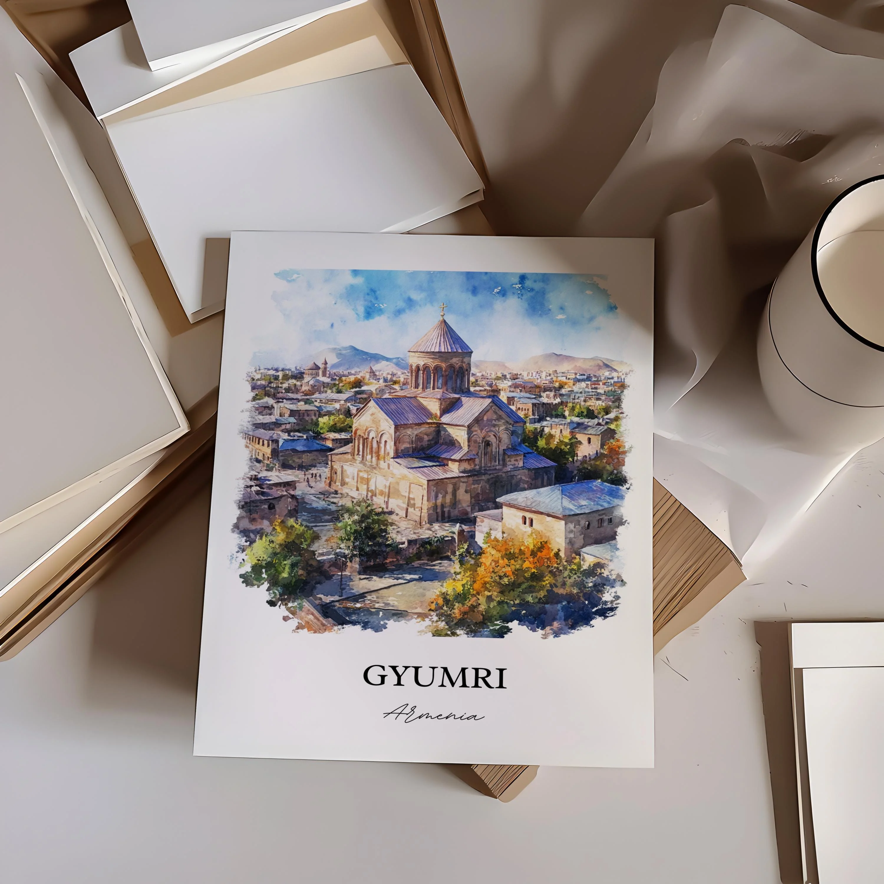 Gyumri, Armenia – Watercolor Art Print - Image 4
