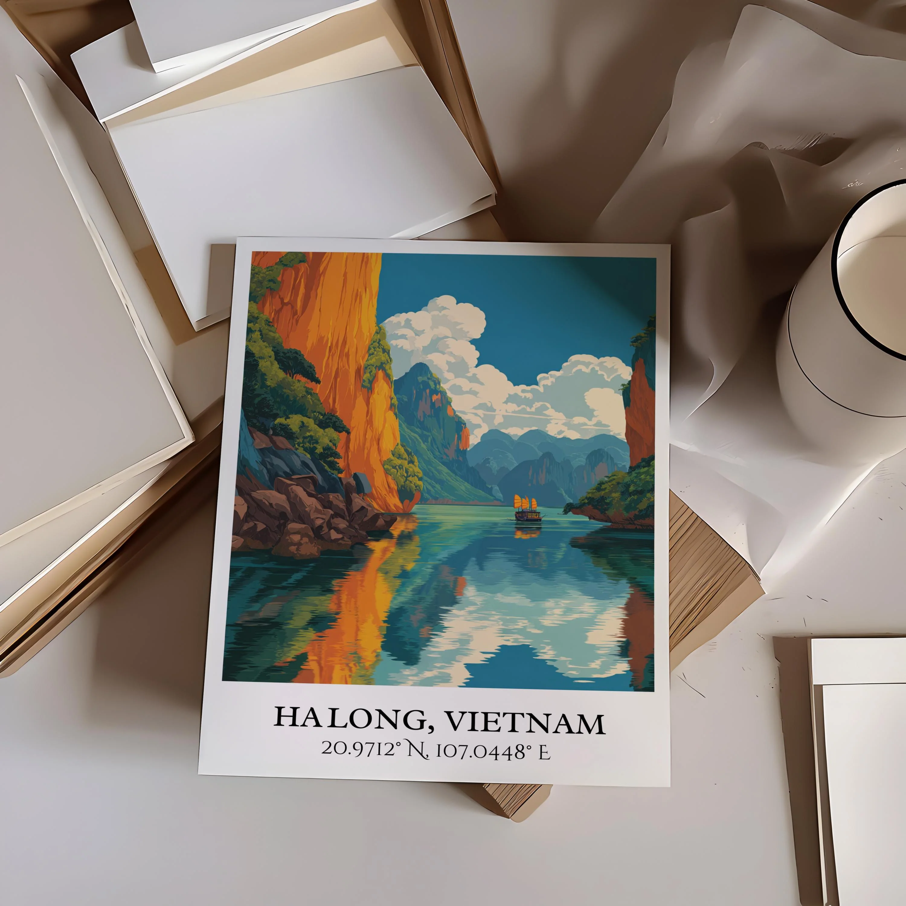 Ha Long, Vietnam – Watercolor Art Print - Image 6