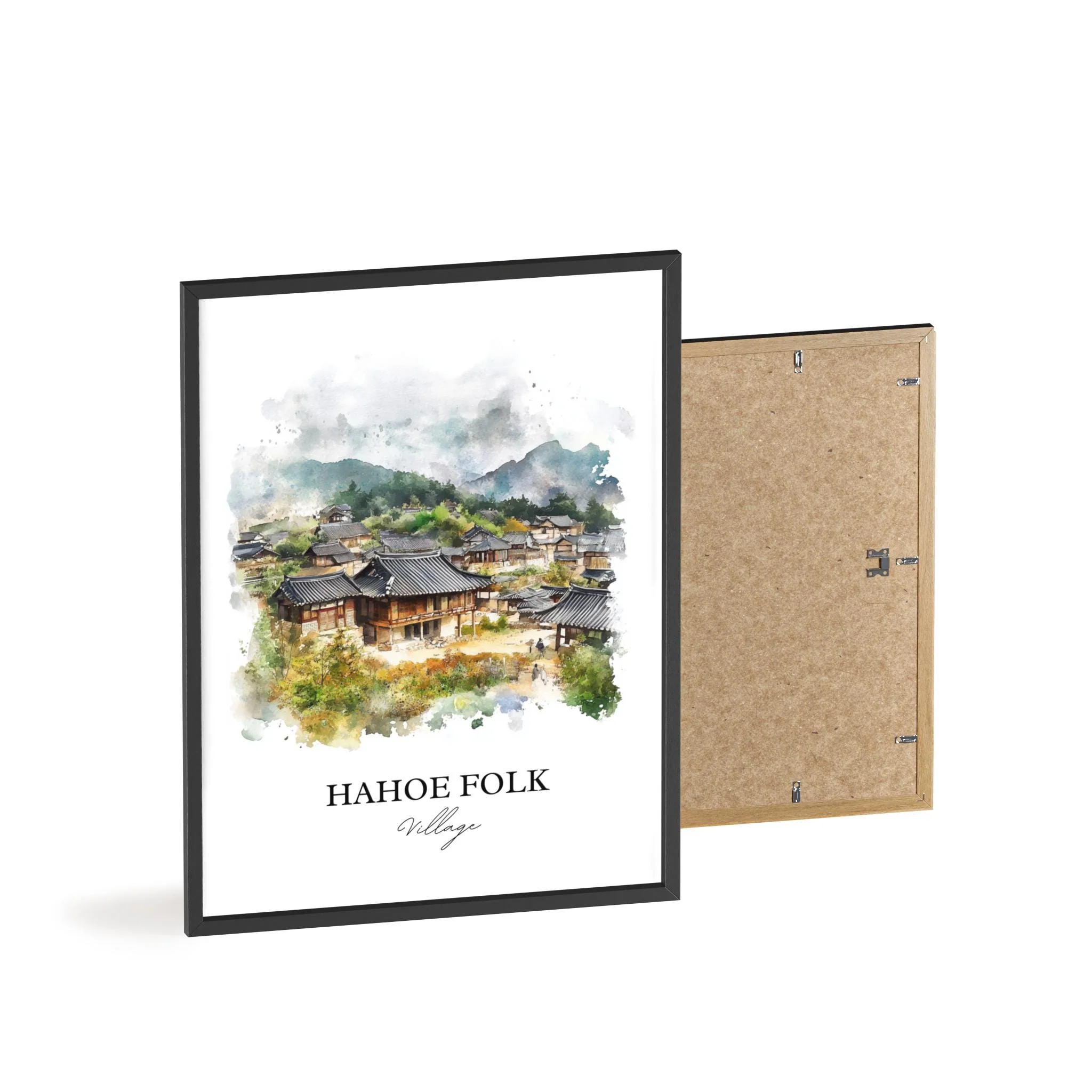 Hahoe Folk Village, South Korea – Watercolor Art Print - Image 8