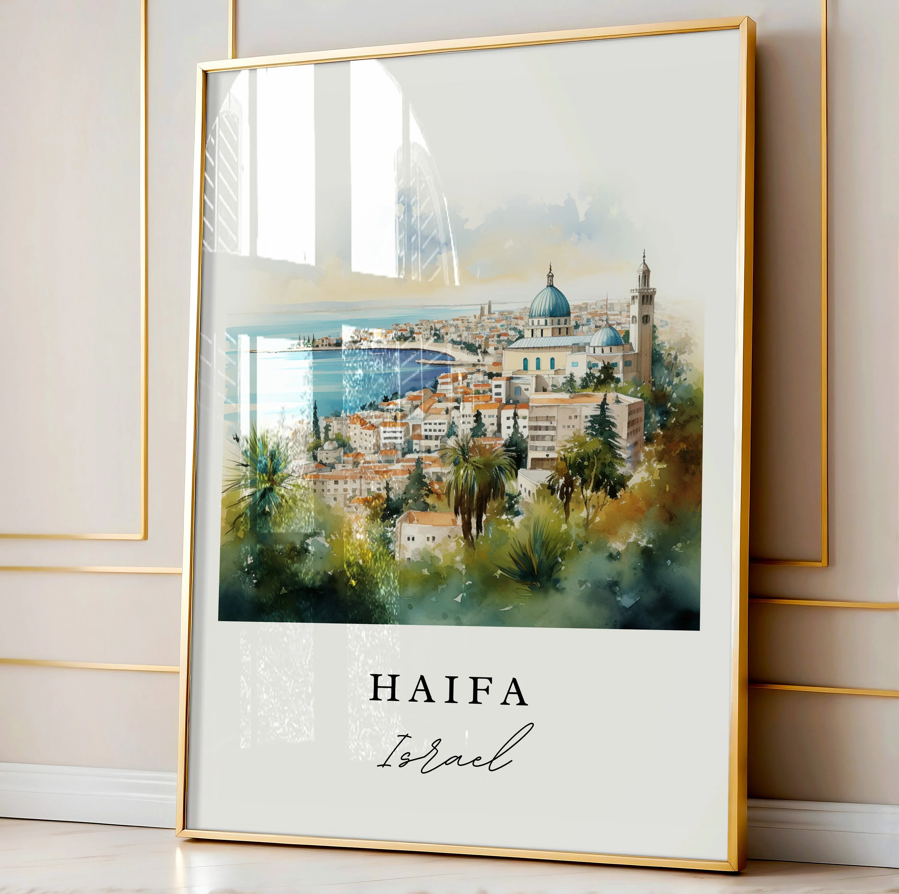 Haifa, Israel – Watercolor Art Print - Image 4