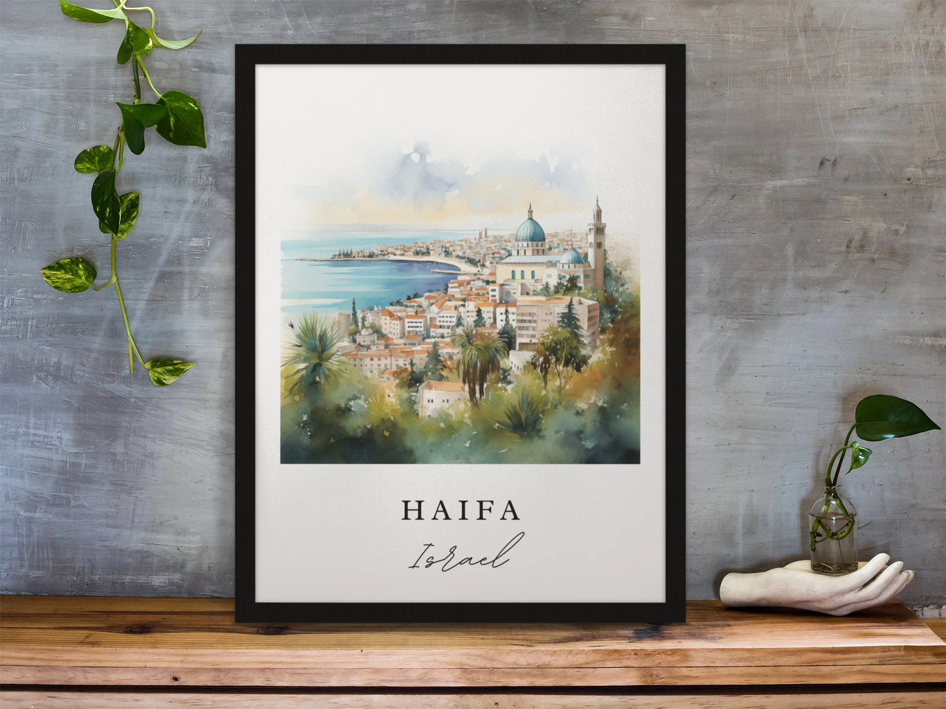 Haifa, Israel – Watercolor Art Print - Image 5