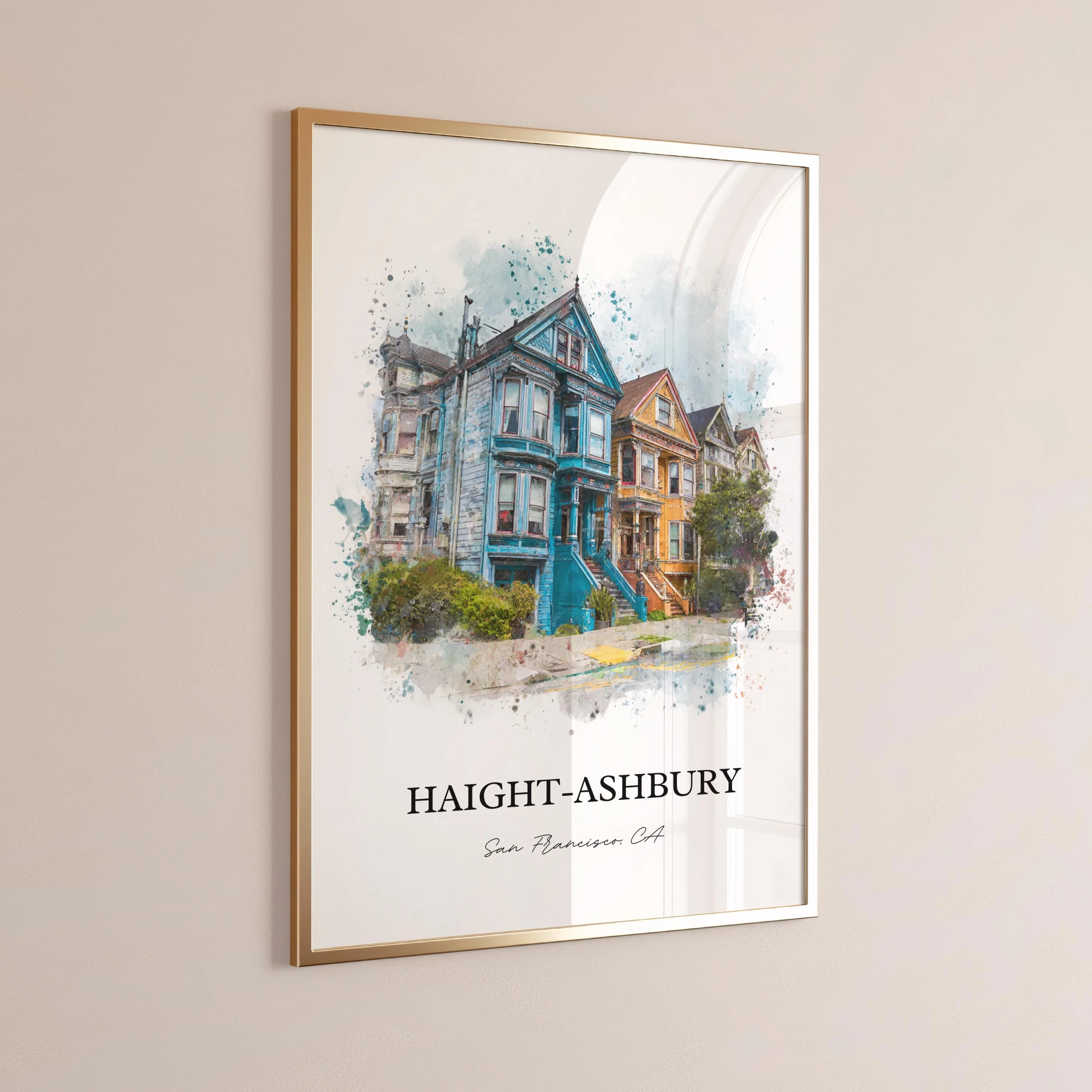 Haight-Ashbury, California – Watercolor Art Print - Image 3