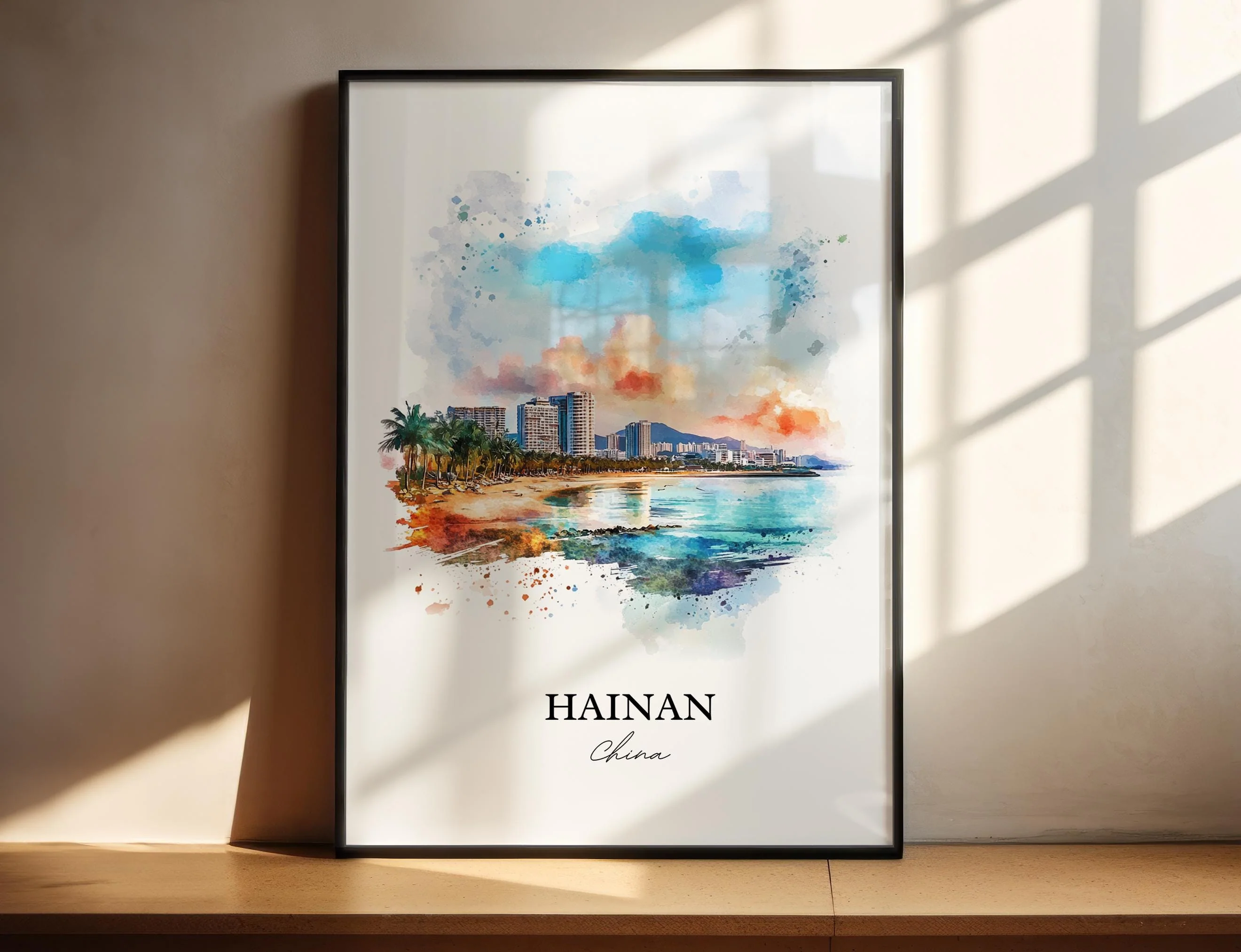 Hainan, China – Watercolor Art Print