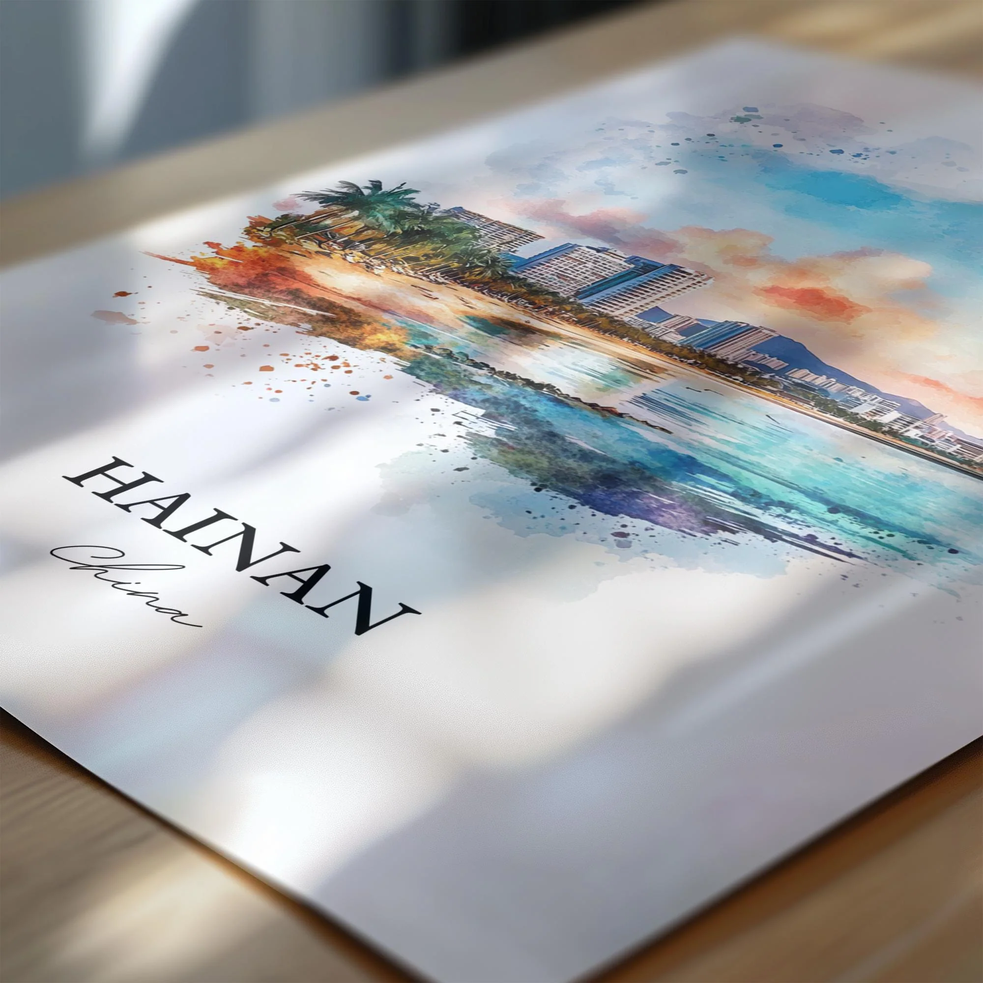 Hainan, China – Watercolor Art Print - Image 2