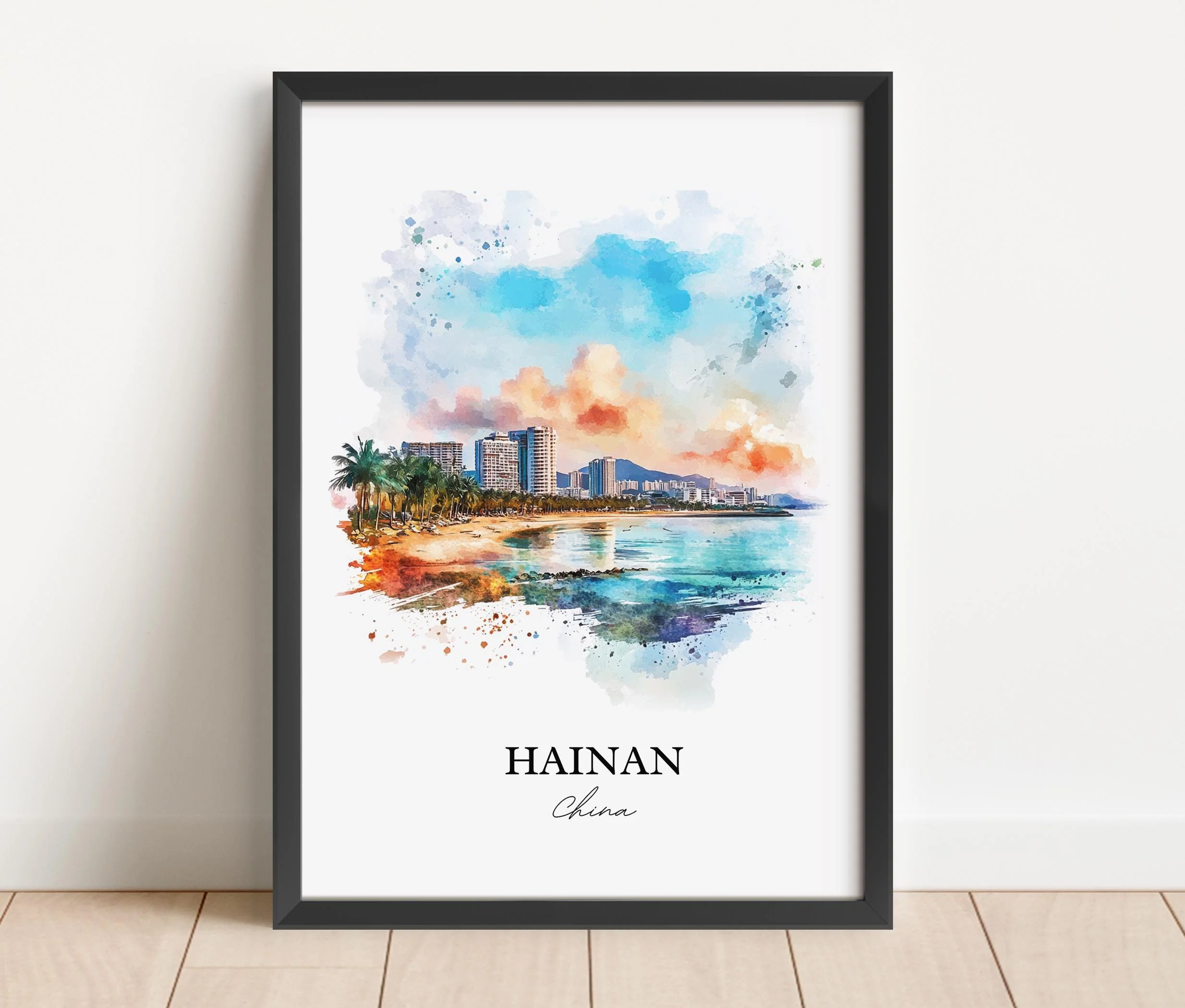Hainan, China – Watercolor Art Print - Image 3