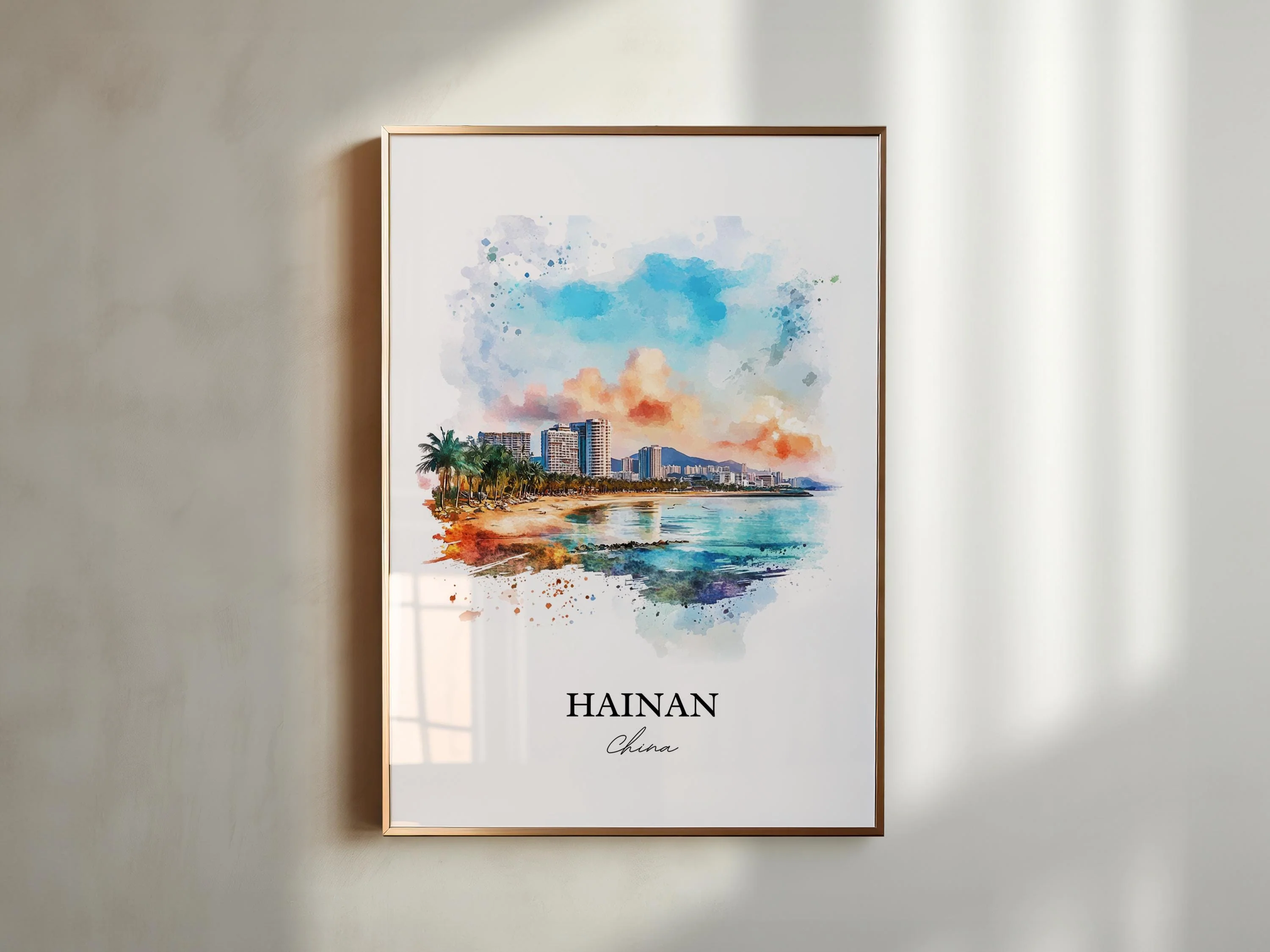 Hainan, China – Watercolor Art Print - Image 4