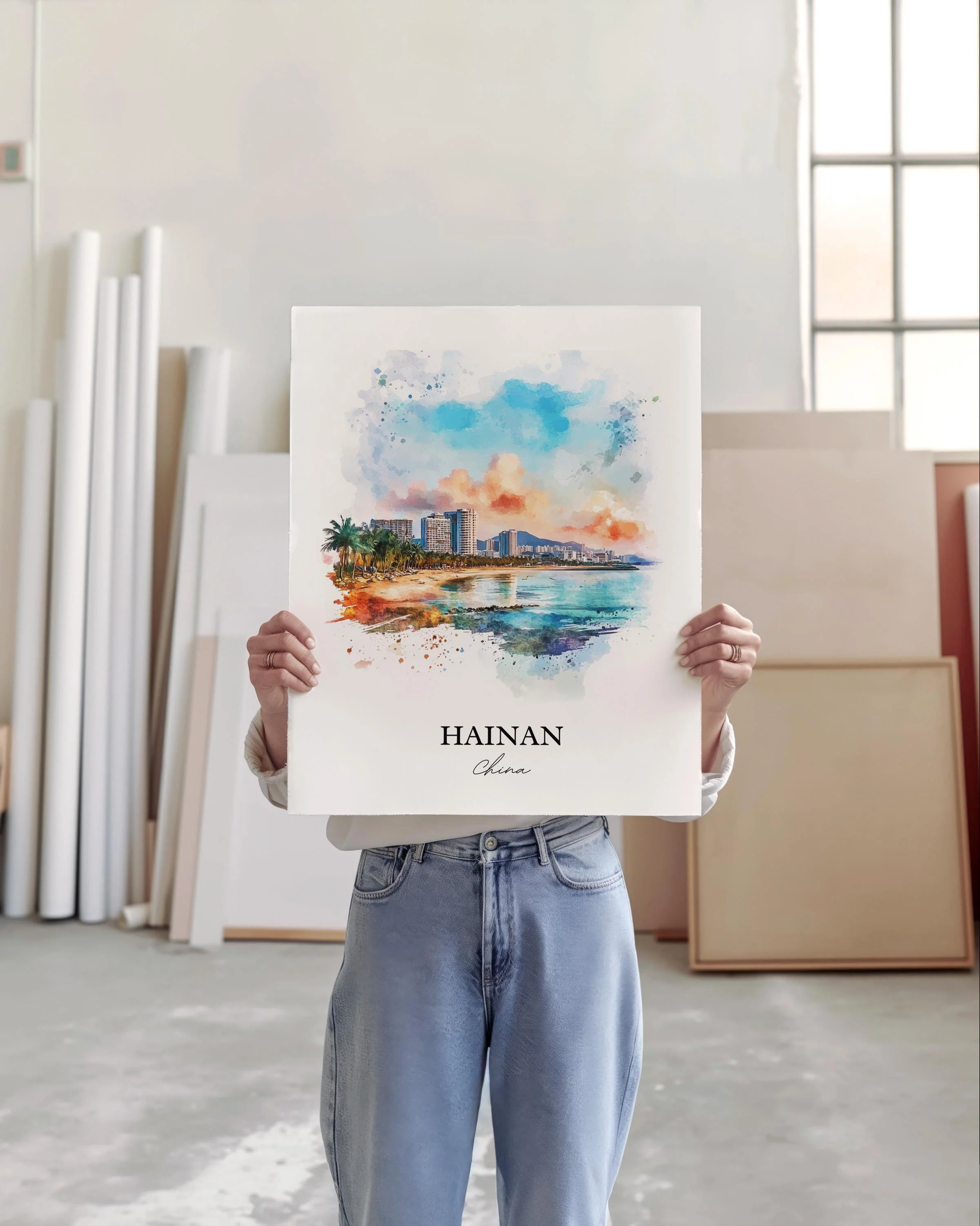Hainan, China – Watercolor Art Print - Image 6