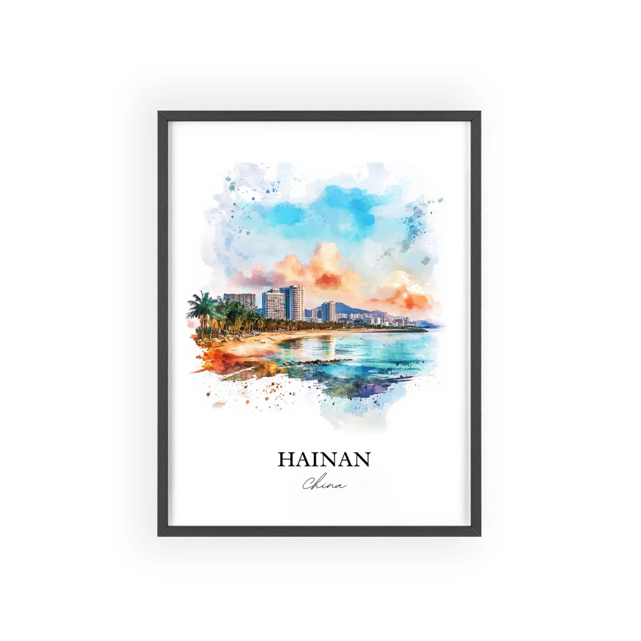 Hainan, China – Watercolor Art Print - Image 7