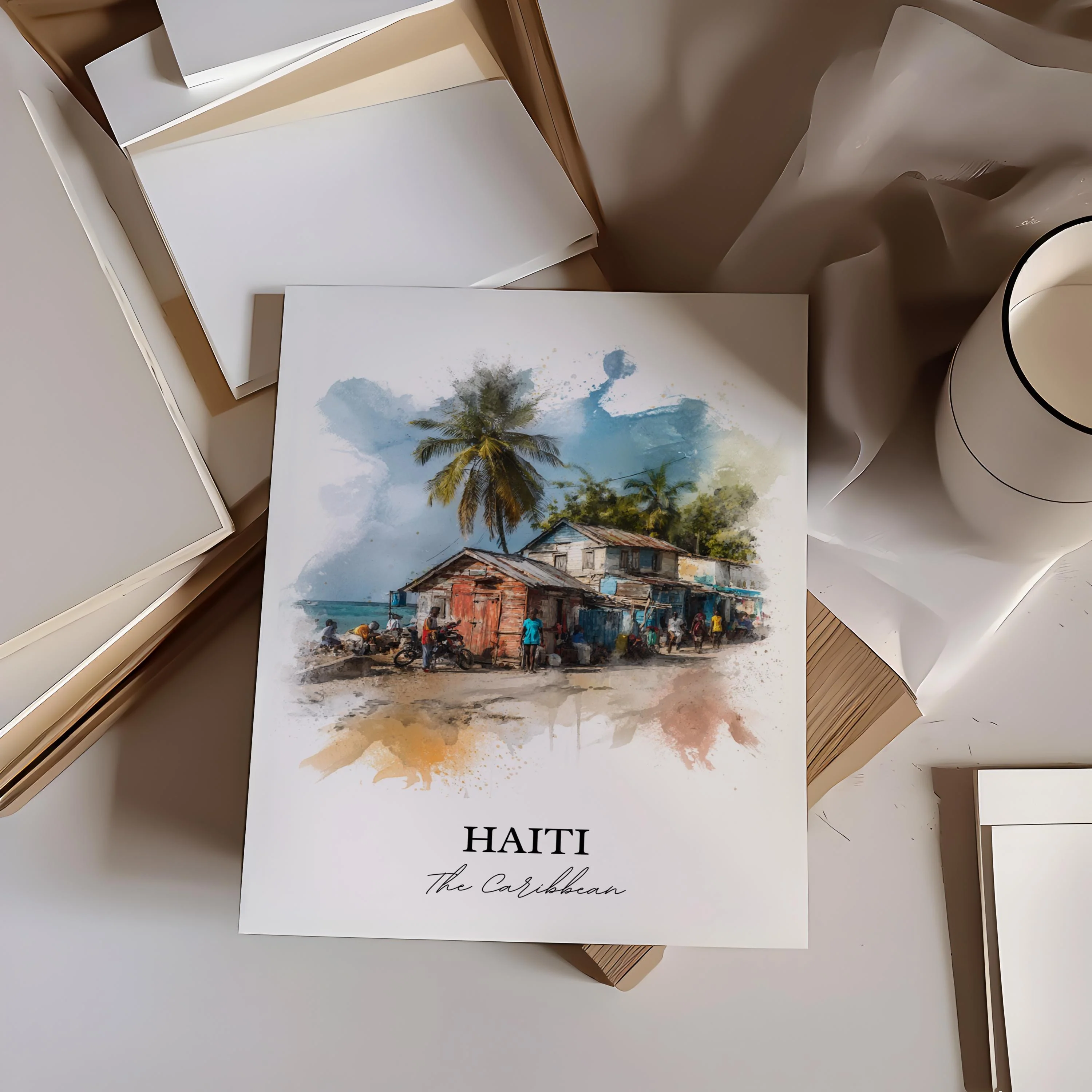Haiti, Caribbean Islands – Watercolor Art Print - Image 5