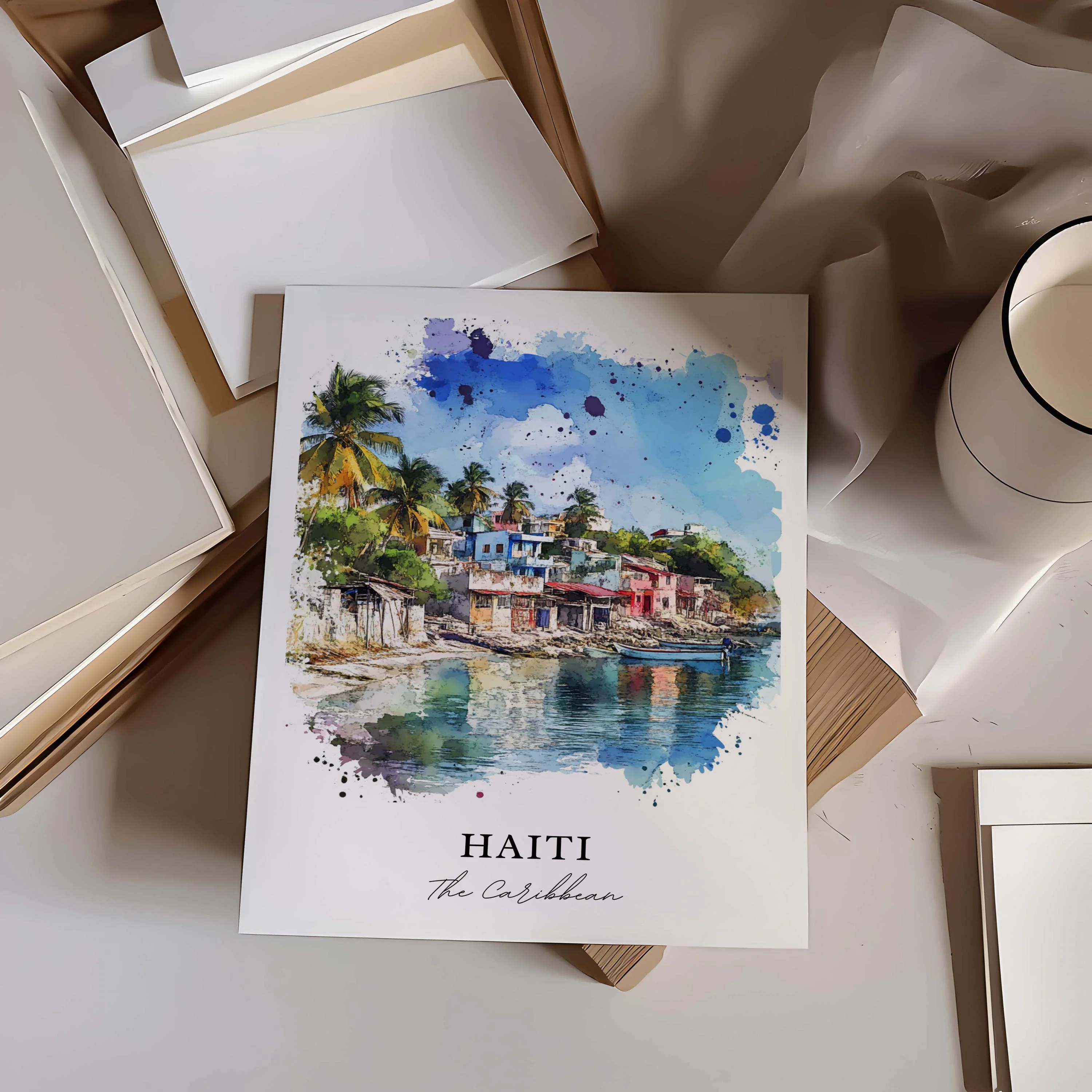 Haiti, Caribbean – Watercolor Art Print - Image 2