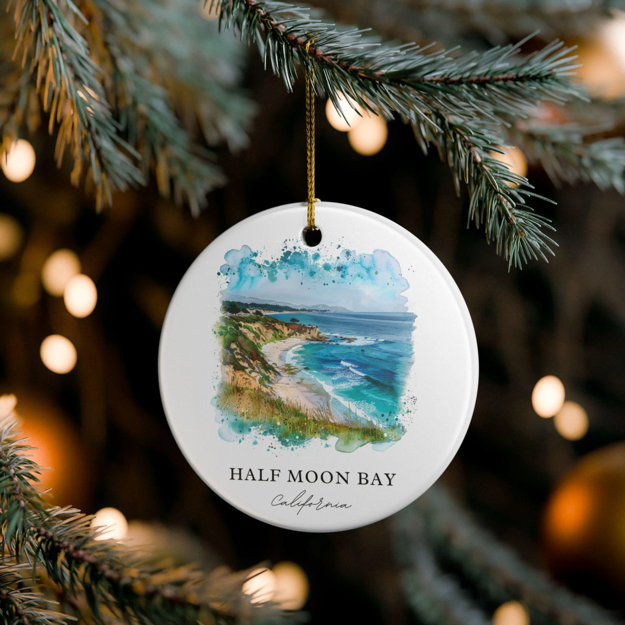 Half Moon Bay Ornament: Unique Half Moon Bay Souvenir, California Xmas Decor, and Authentic Half Moon Bay Gift - Image 4