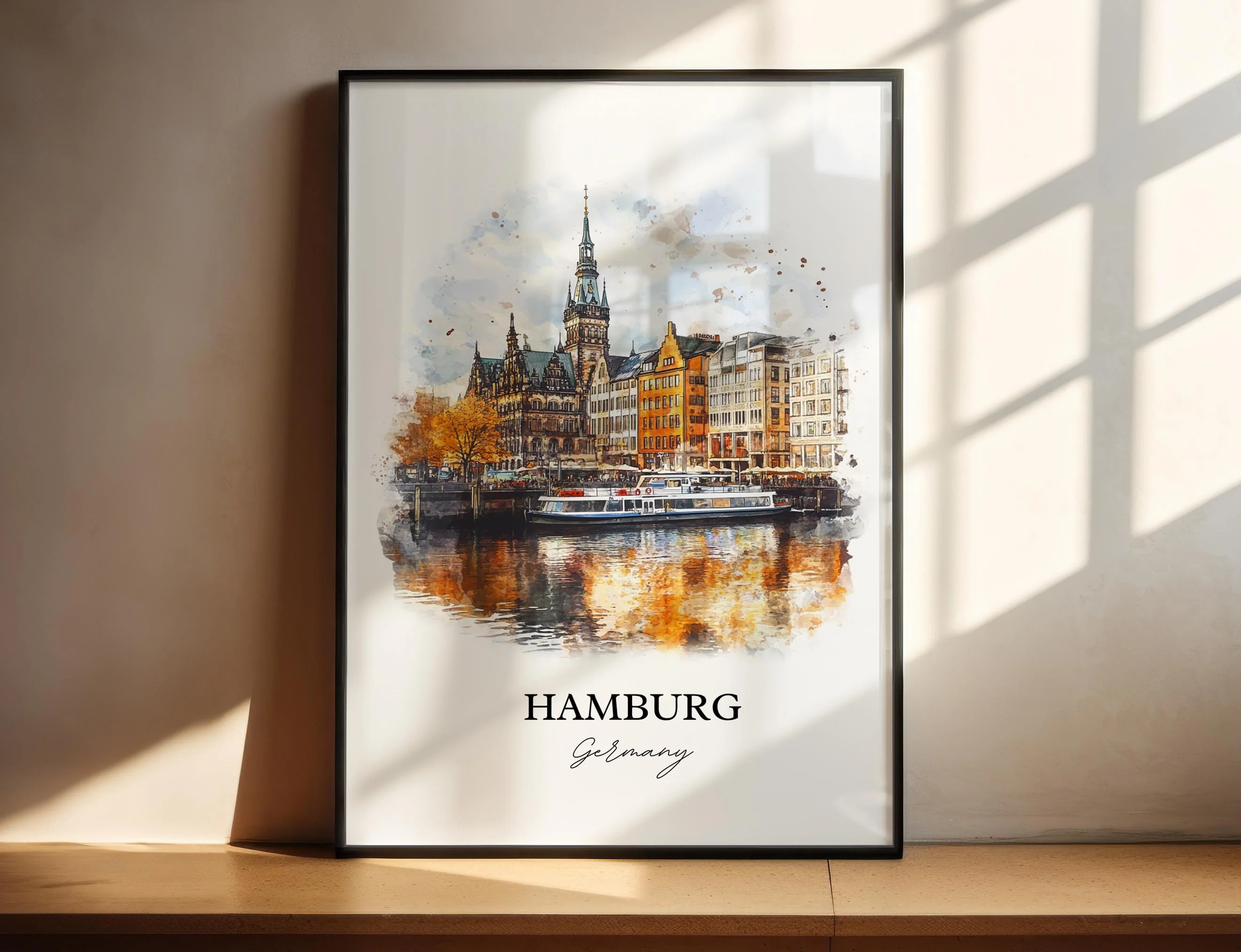 Hamburg, Germany – Watercolor Art Print