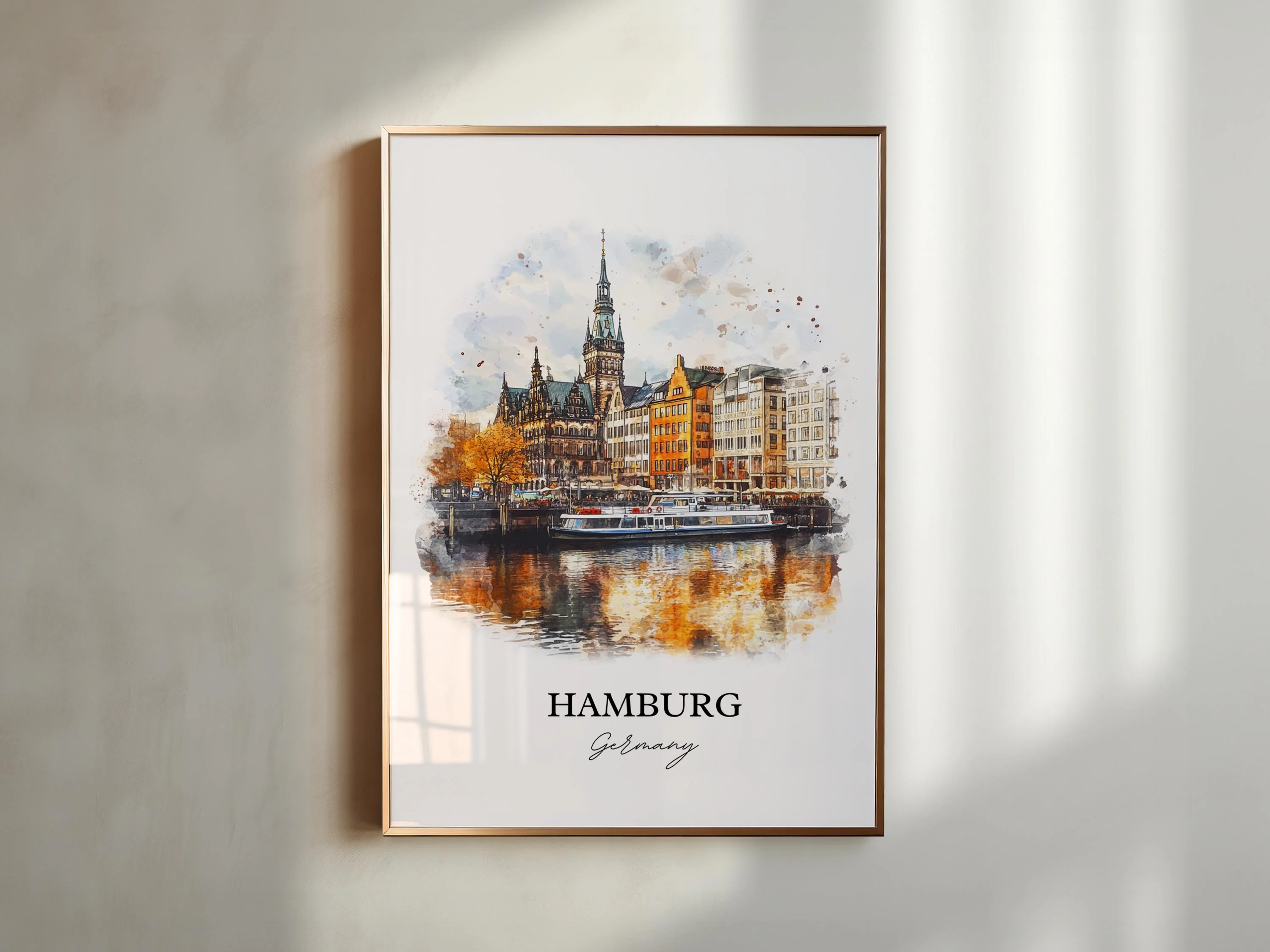 Hamburg, Germany – Watercolor Art Print - Image 5