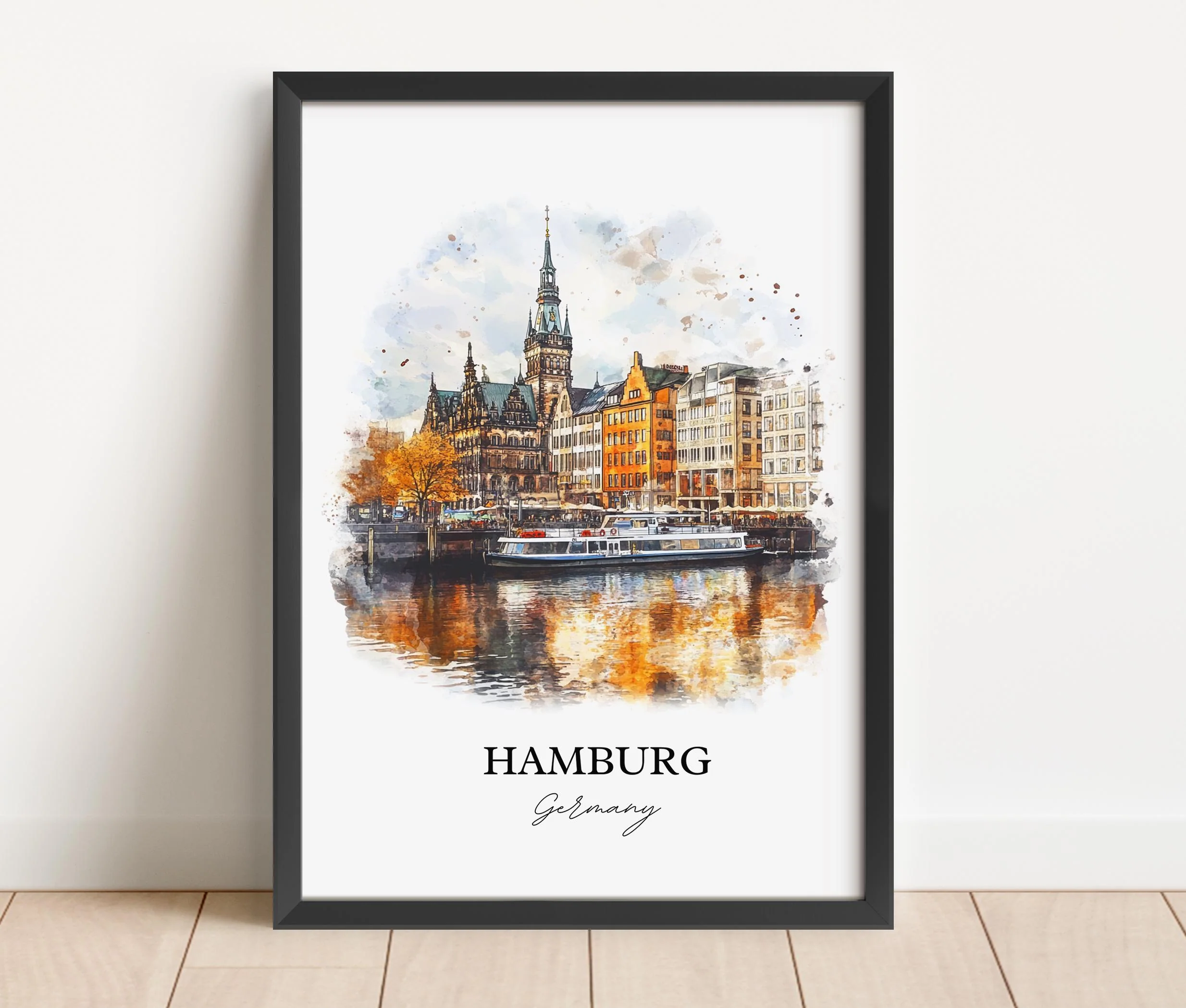 Hamburg, Germany – Watercolor Art Print - Image 6