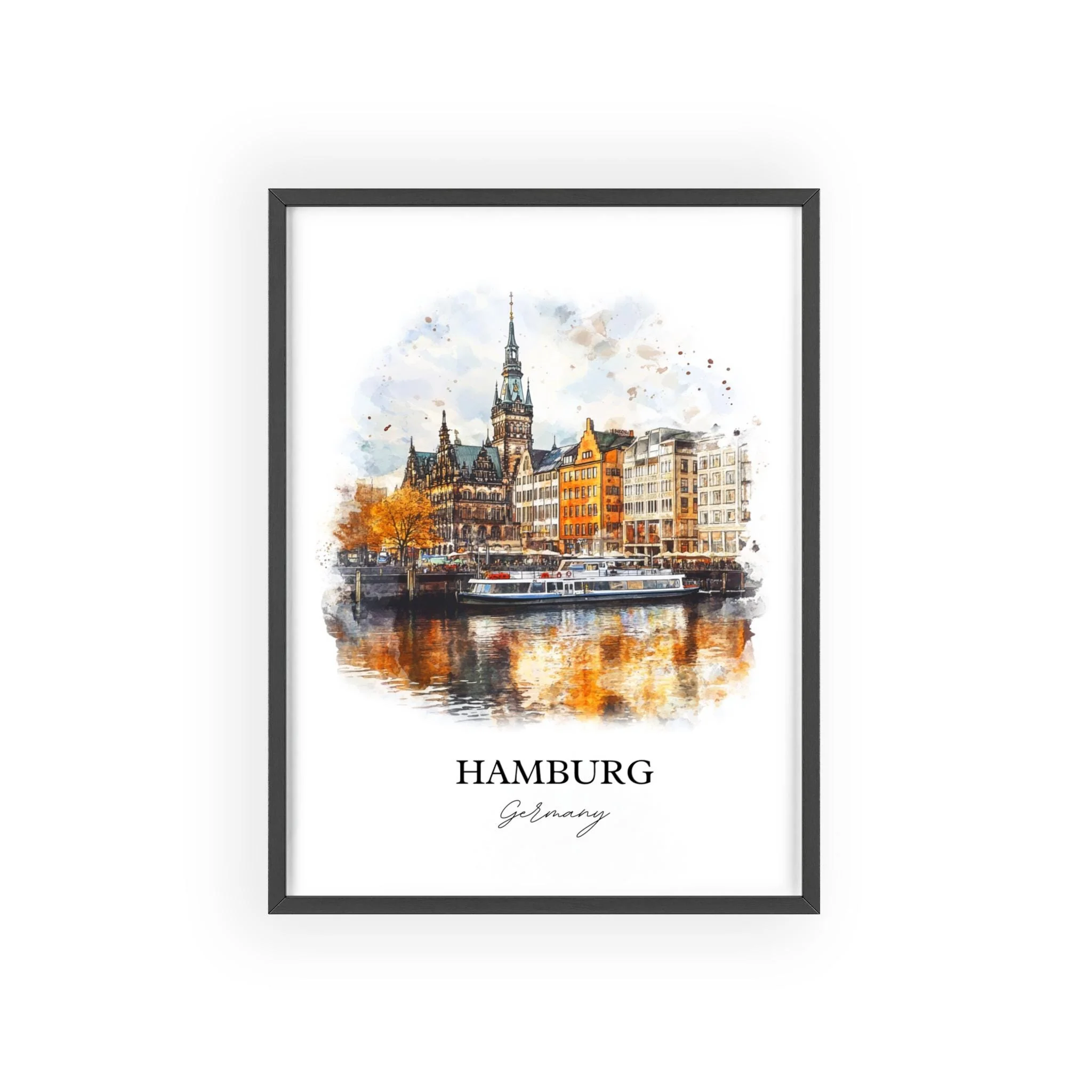 Hamburg, Germany – Watercolor Art Print - Image 7