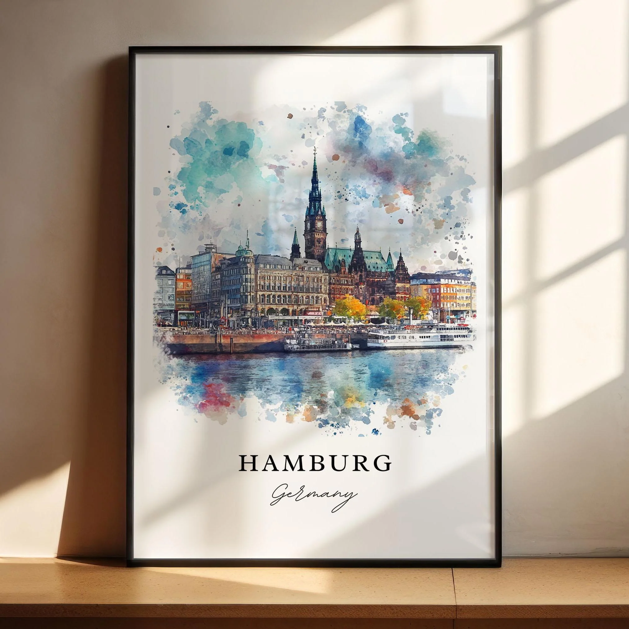 Hamburg, Germany – Watercolor Art Print
