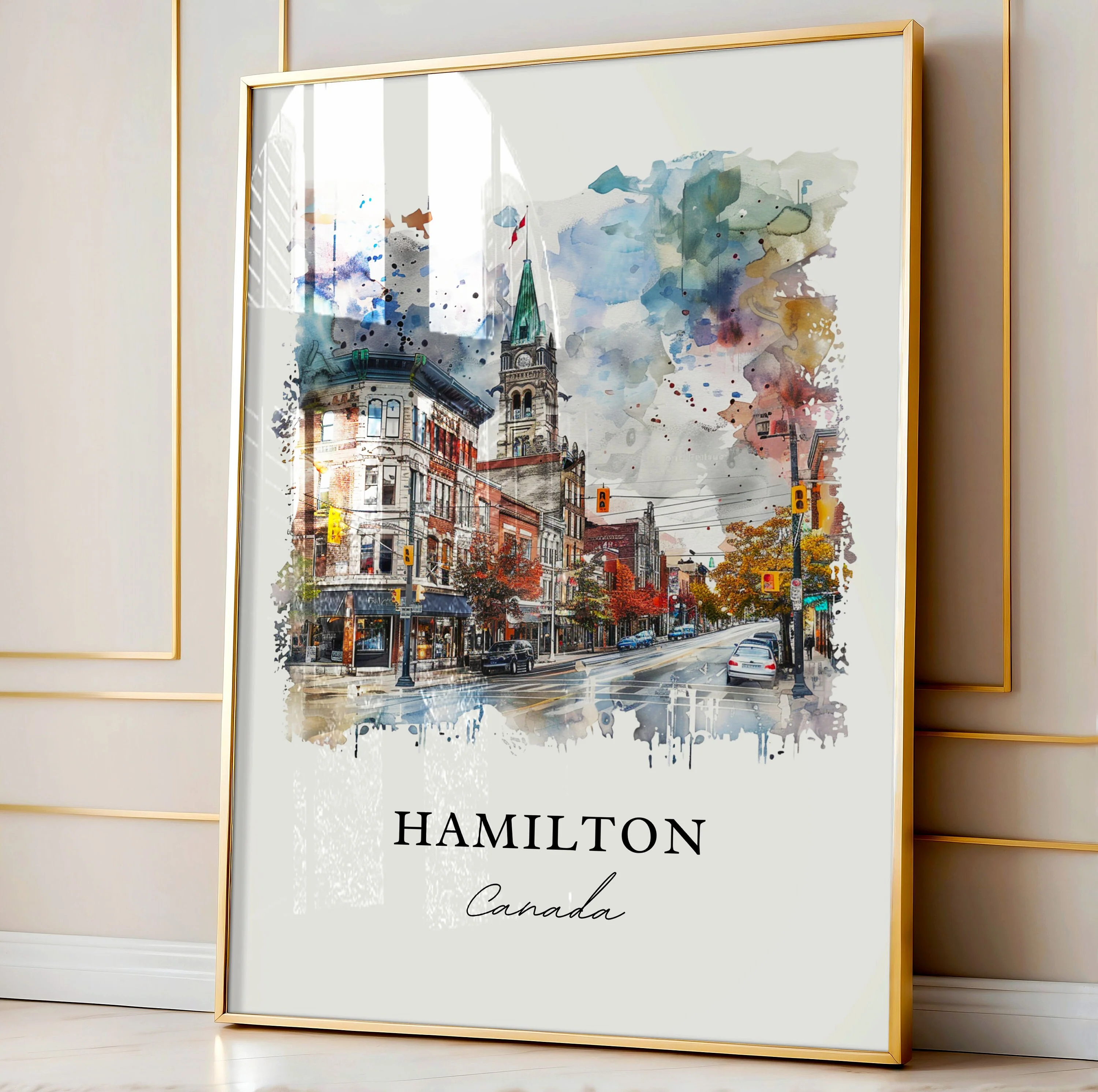 Hamilton, Canada – Watercolor Art Print of Lake Ontario - Image 4