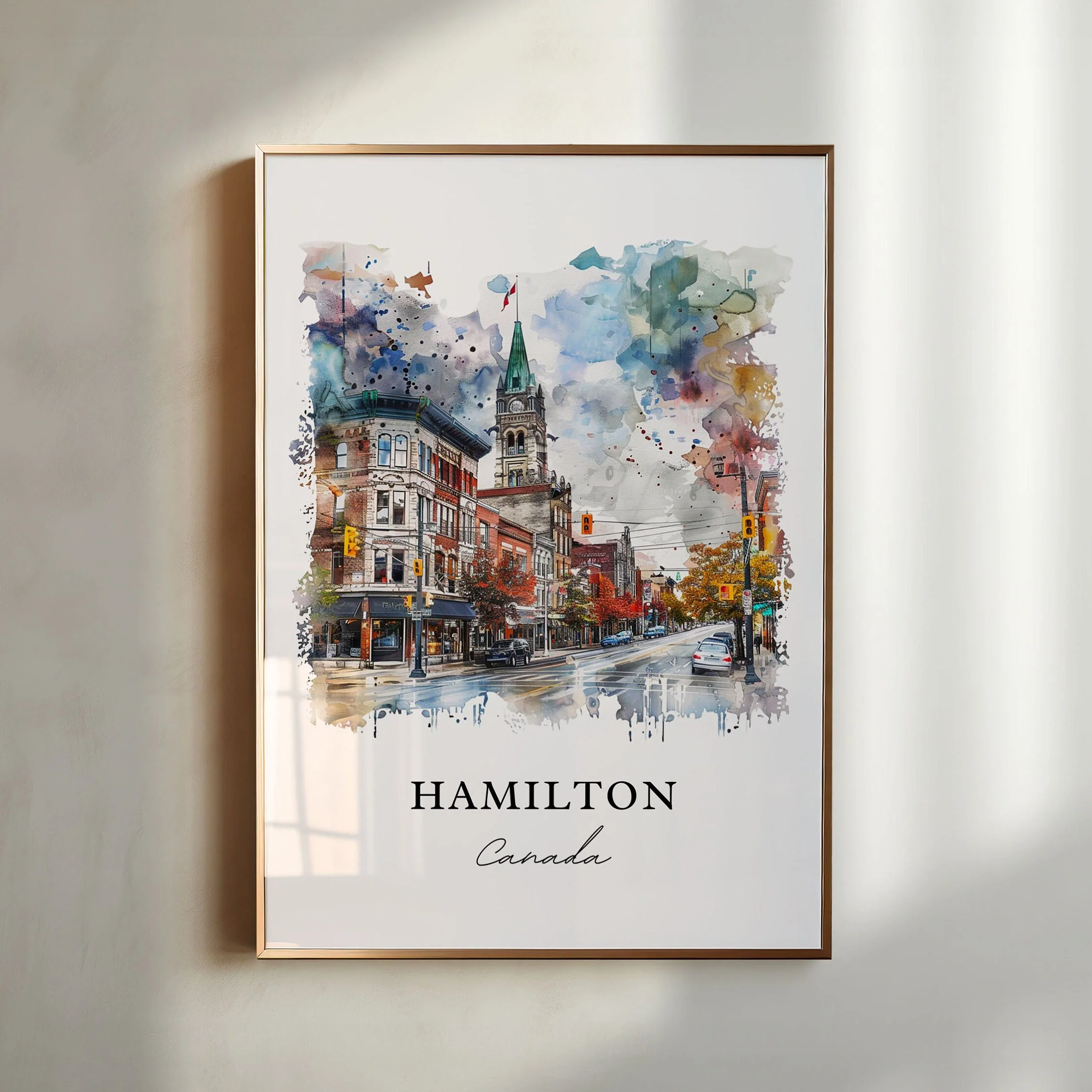 Hamilton, Canada – Lake Ontario Watercolor Art Print