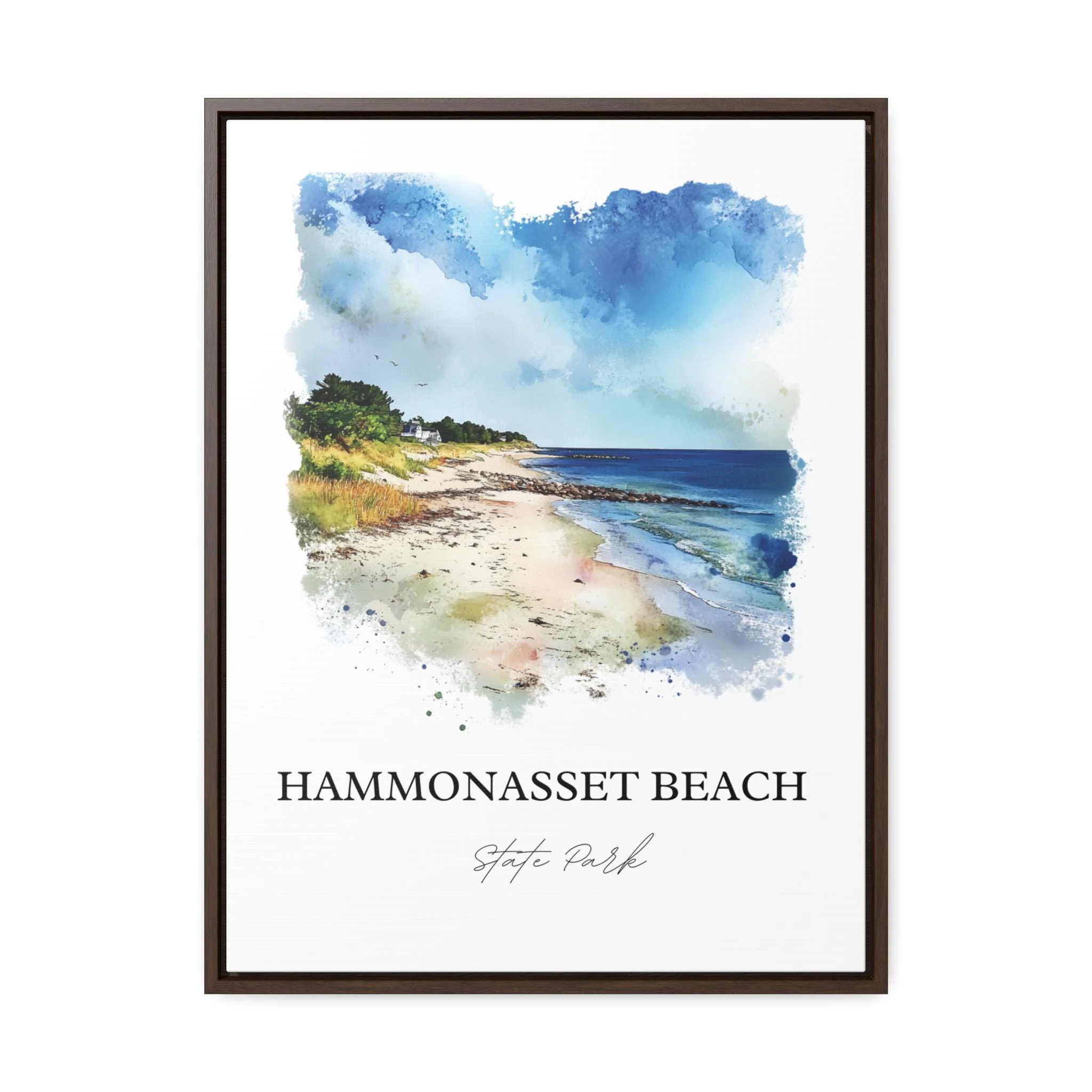 Hammonasset Beach, Connecticut, Connecticut – Watercolor Art Print - Image 7