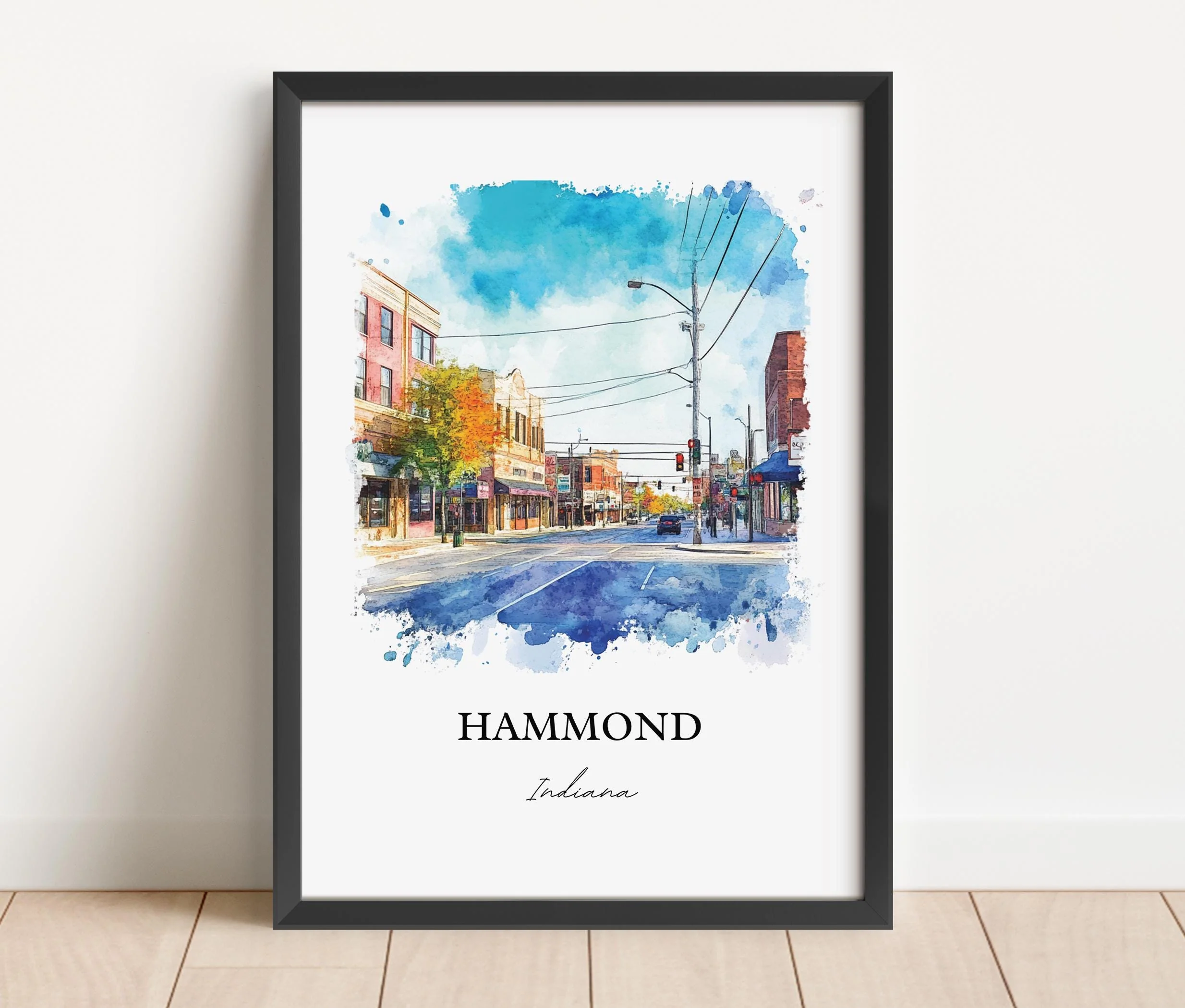 Hammond, Indiana, Indiana – Watercolor Art Print - Image 5