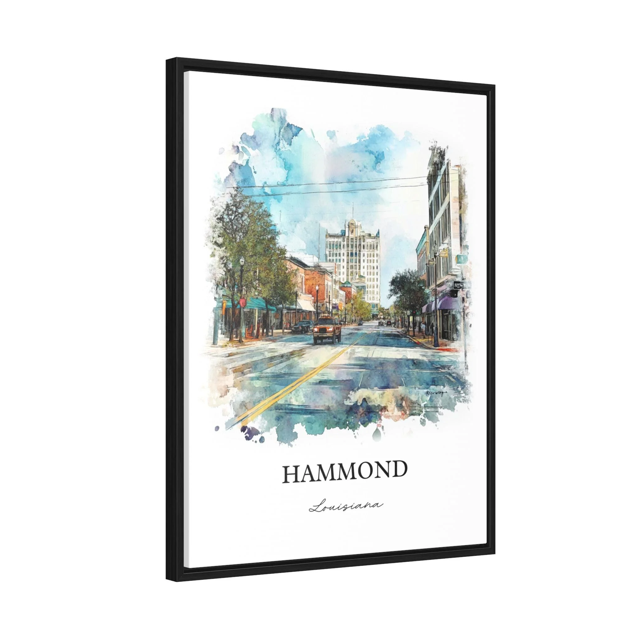 Hammond, Louisiana, Louisiana – Watercolor Art Print - Image 8