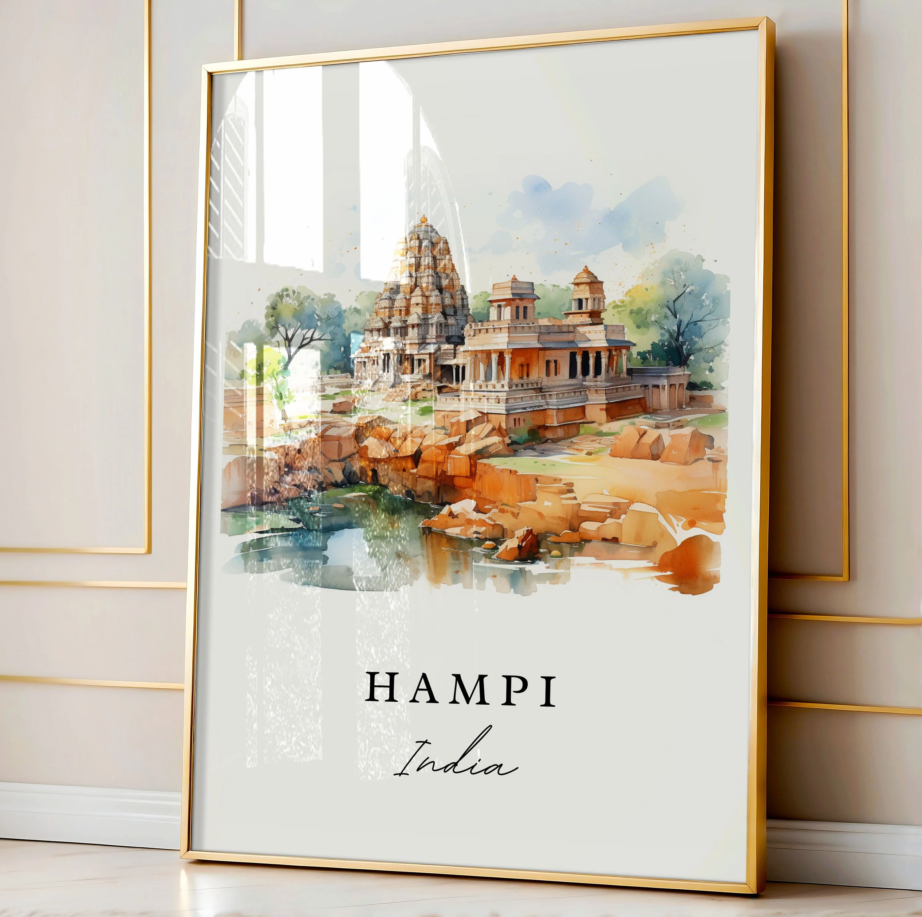 Hampi, India – Watercolor Art Print - Image 5