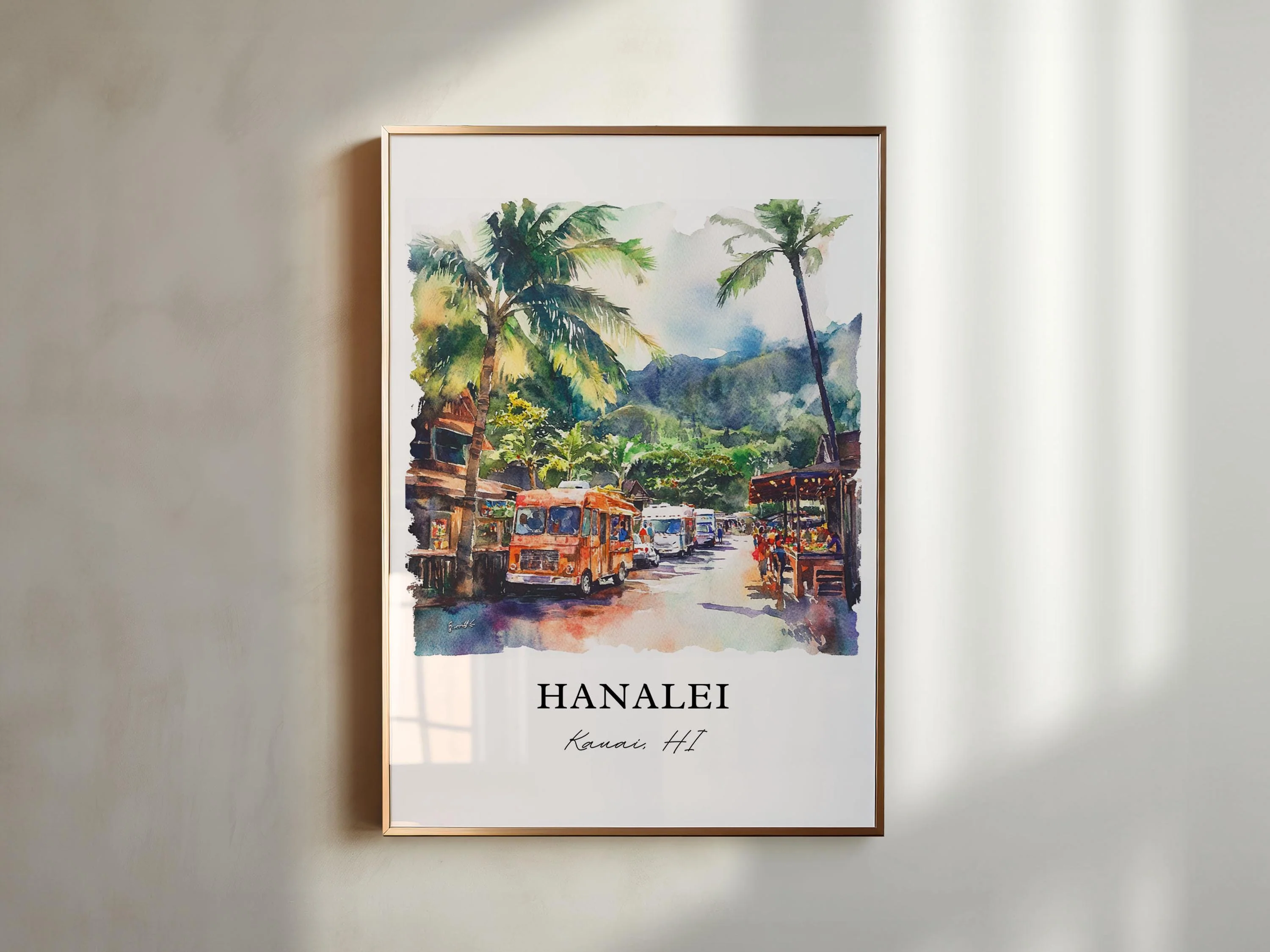 Hanalei, Hawaii – Watercolor Art Print