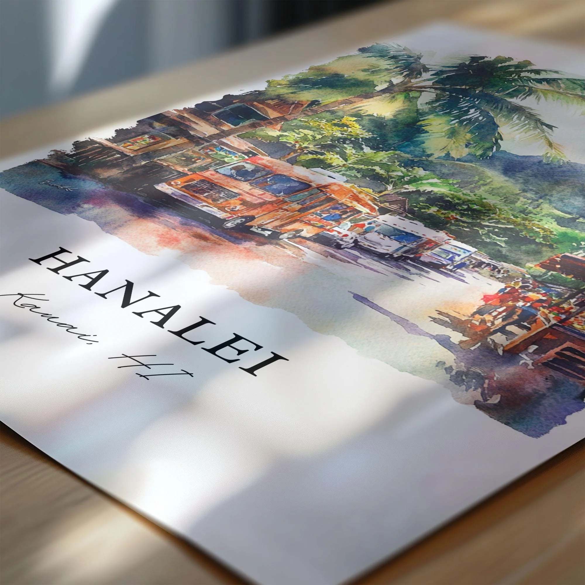 Hanalei, Hawaii – Watercolor Art Print - Image 2