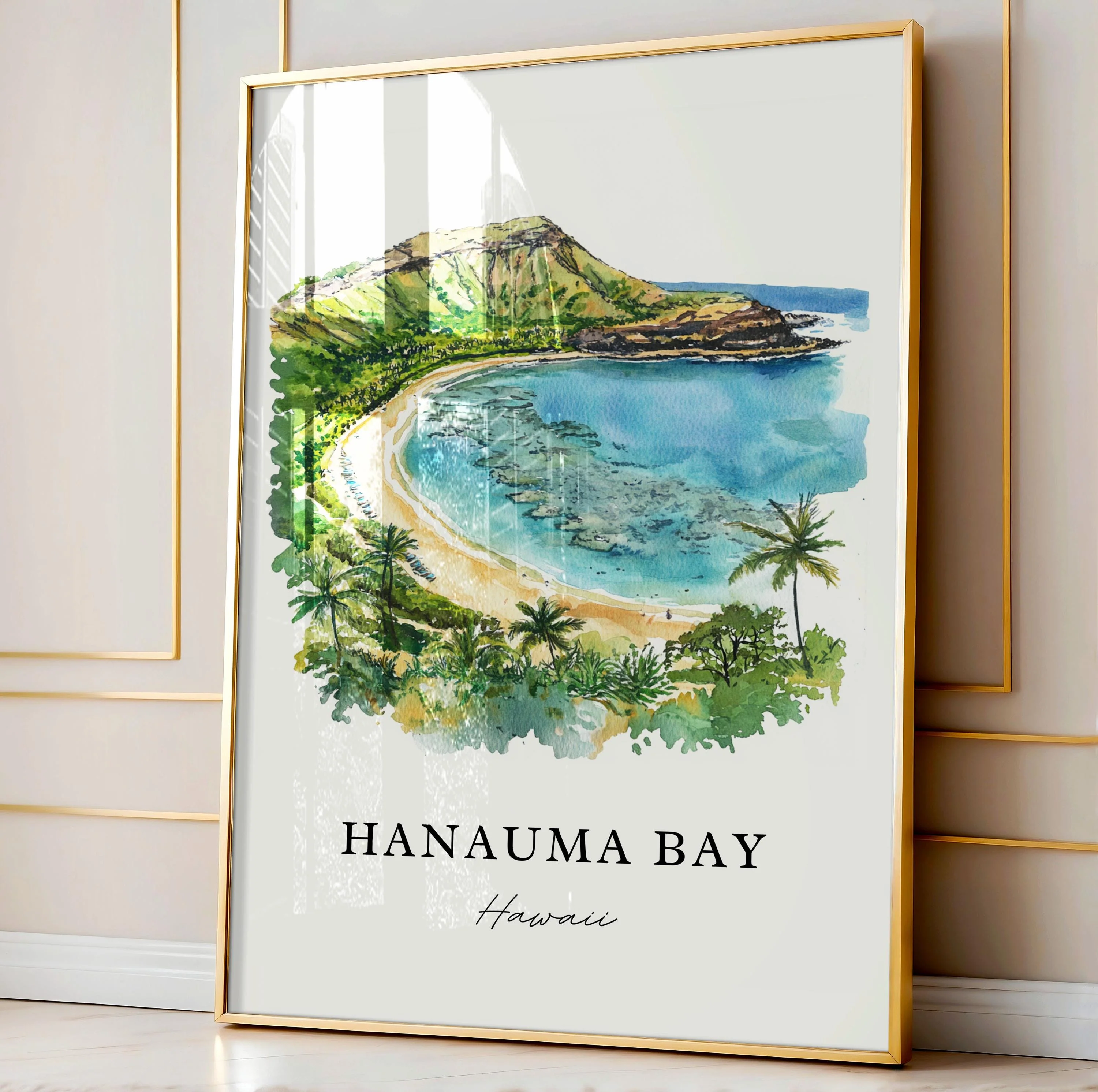 Hanauma Bay, Oahu, USA – Watercolor Art Print - Image 5