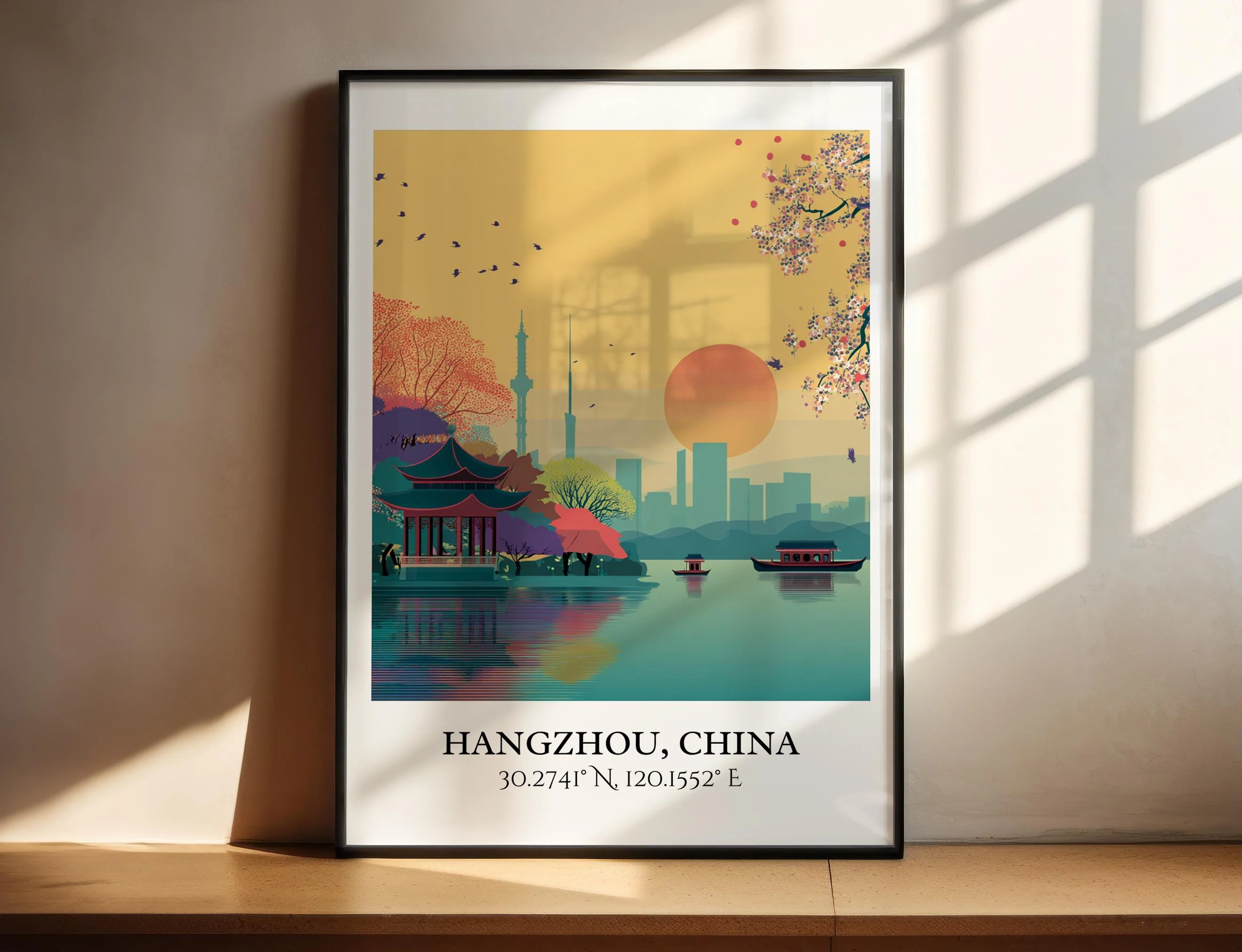 Hangzhou, China – Watercolor Art Print