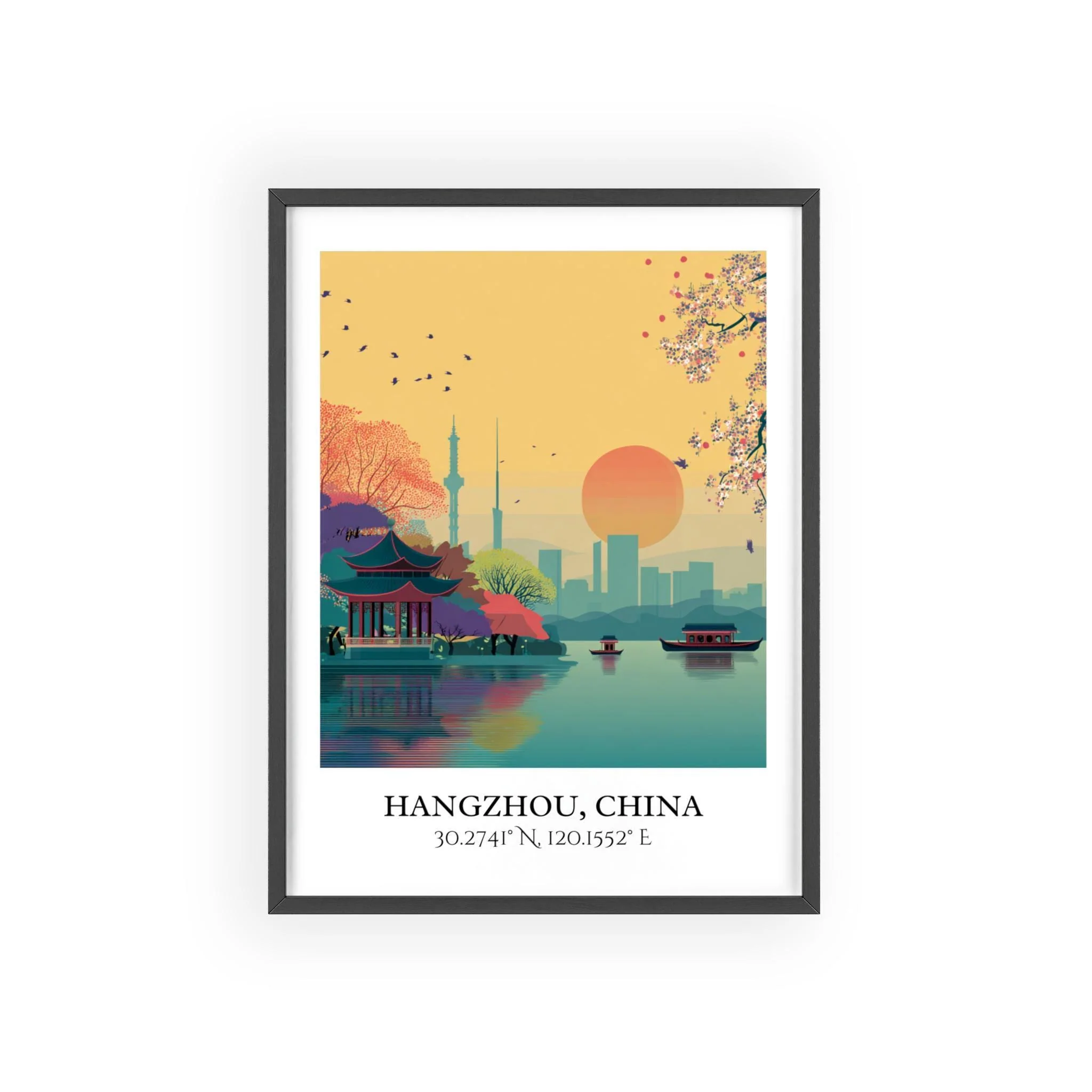 Hangzhou, China – Watercolor Art Print - Image 7